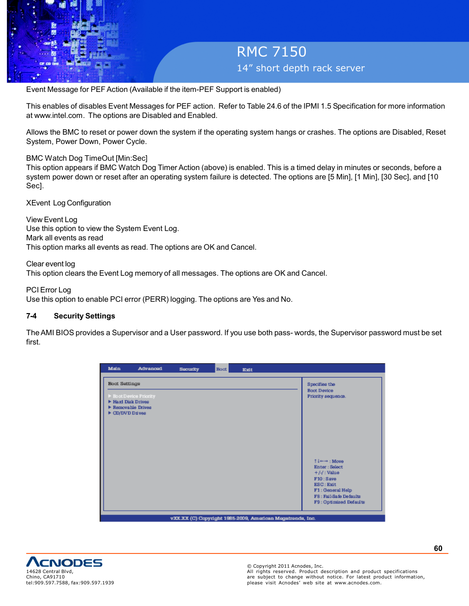 Pc 5150, Rmc 7150 | Acnodes RMC 7150 User Manual | Page 60 / 66