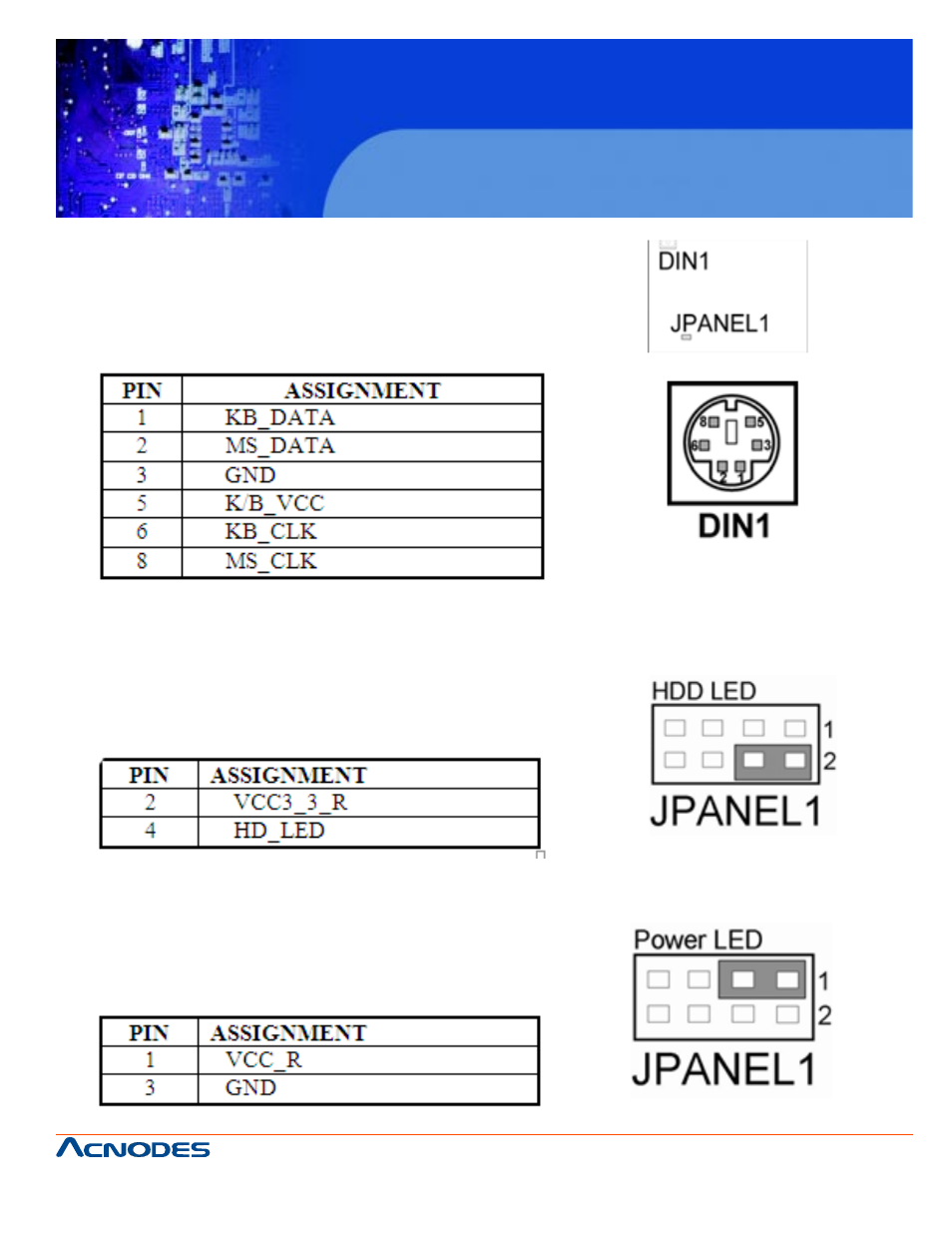 Fes7611, 6 keyboard/ mouse connector, 7 hard disk drive led connector | 8 power led connector | Acnodes FES7611 User Manual | Page 19 / 82