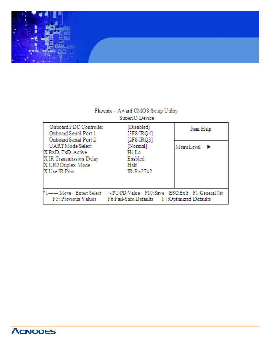 Fes7611, Super io device | Acnodes FES7611 User Manual | Page 54 / 82