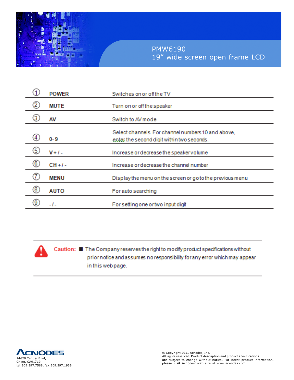 Acnodes PMW6190 User Manual | Page 22 / 27