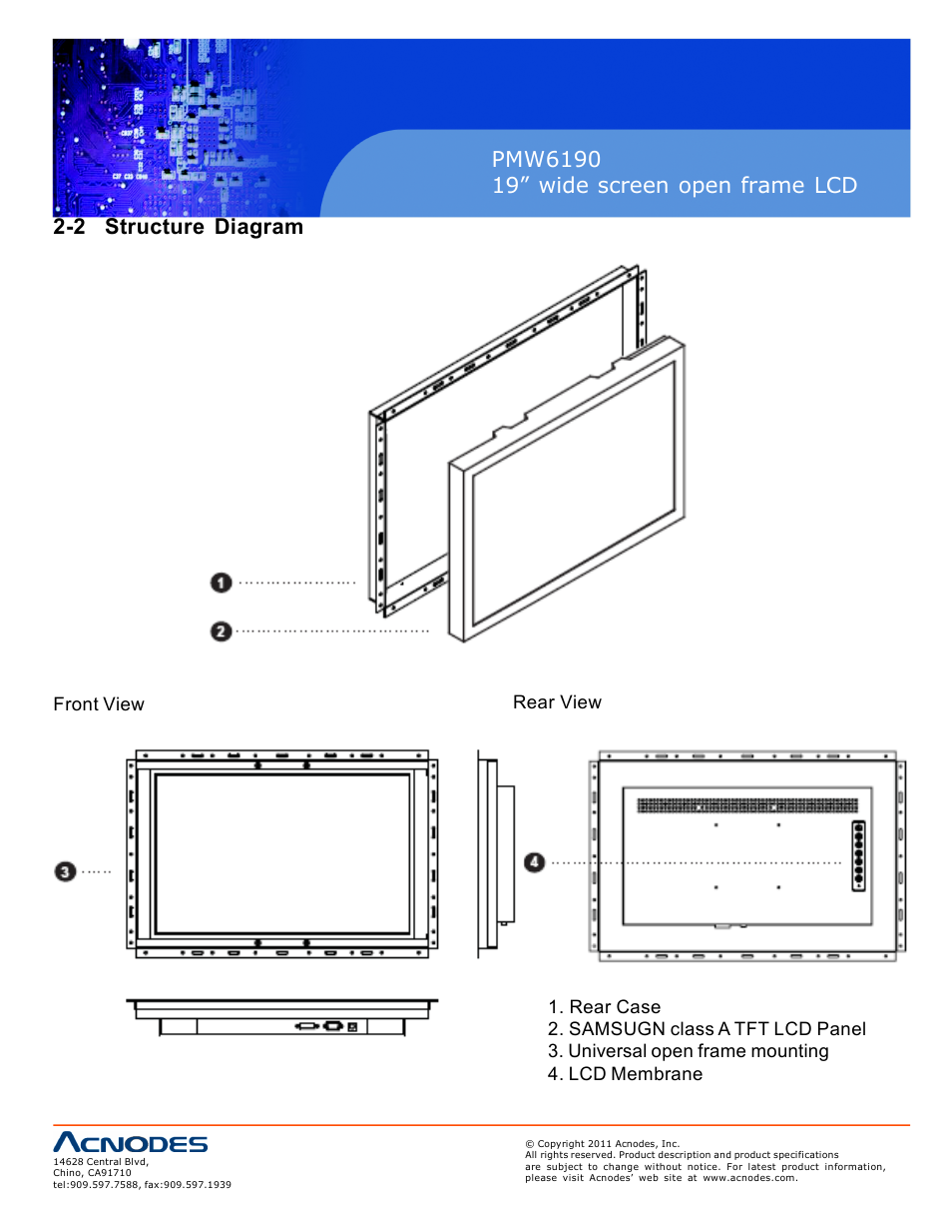 2 structure diagram | Acnodes PMW6190 User Manual | Page 6 / 27