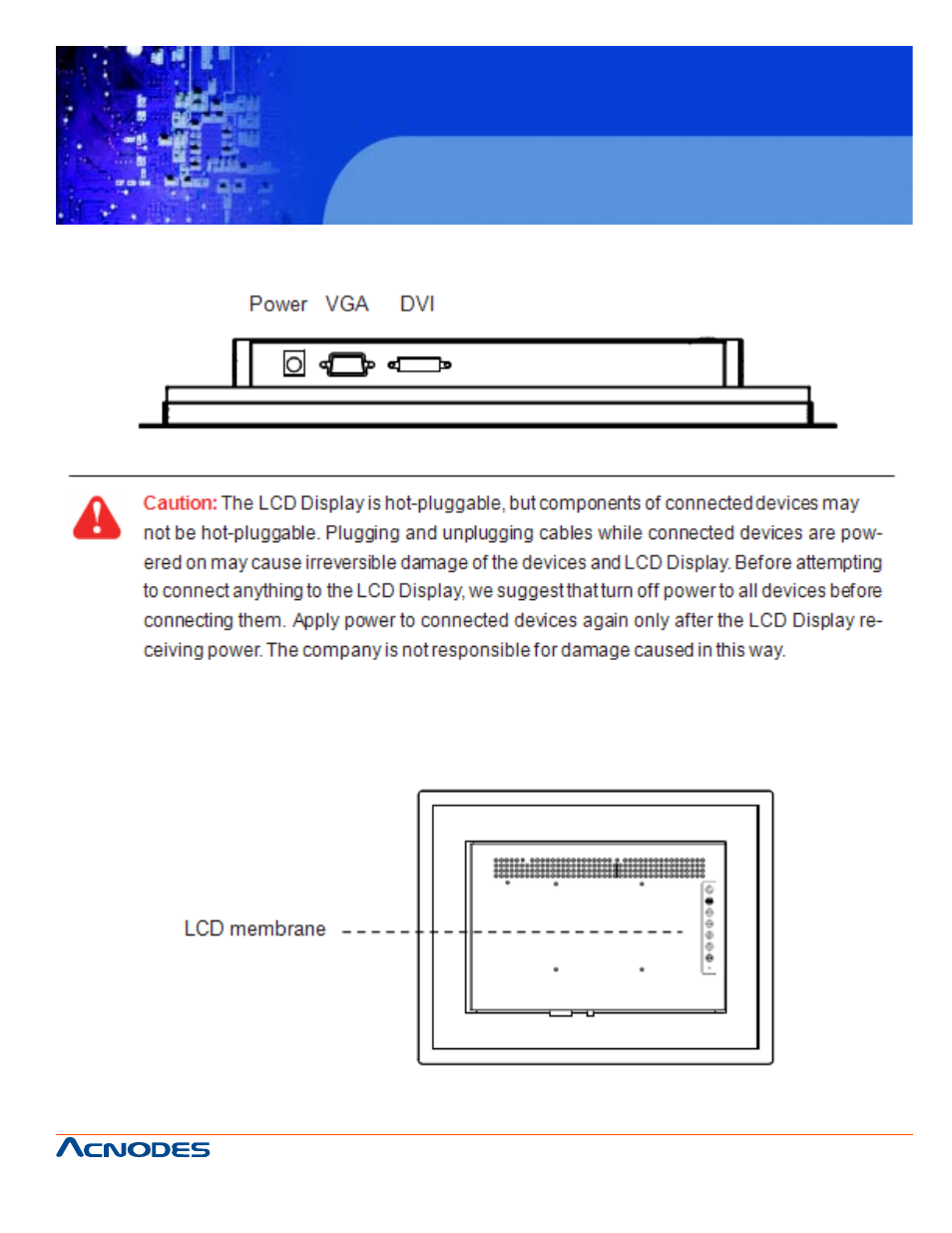 Apw 5190, Chapter 3 connection, 1 on-screen display operation | Acnodes APW 5190 User Manual | Page 9 / 26