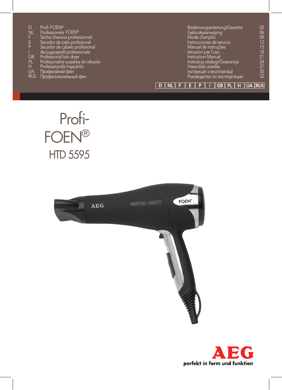 AEG HTD 5595 User Manual | 36 pages