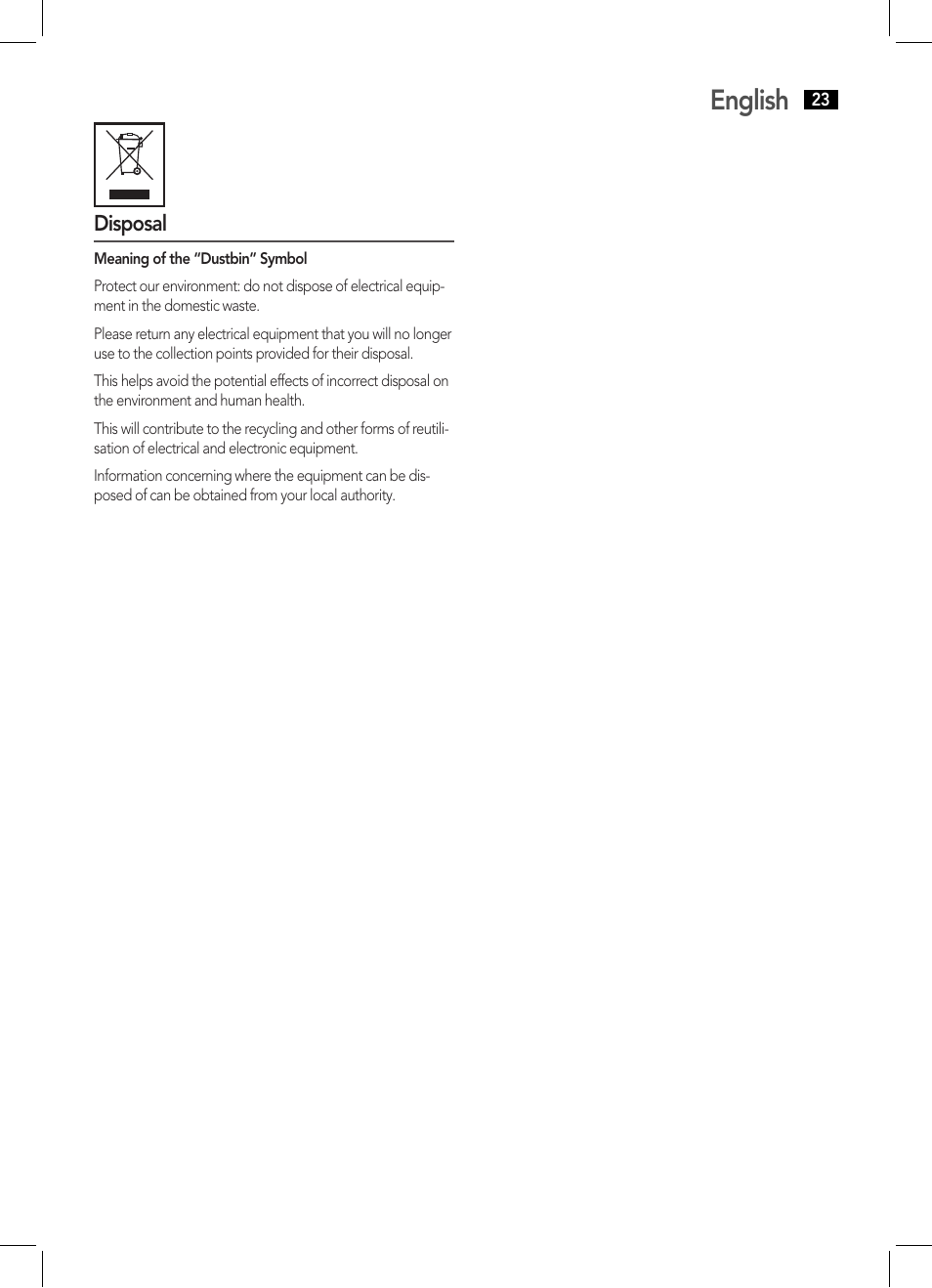 English | AEG HTD 5595 User Manual | Page 23 / 36