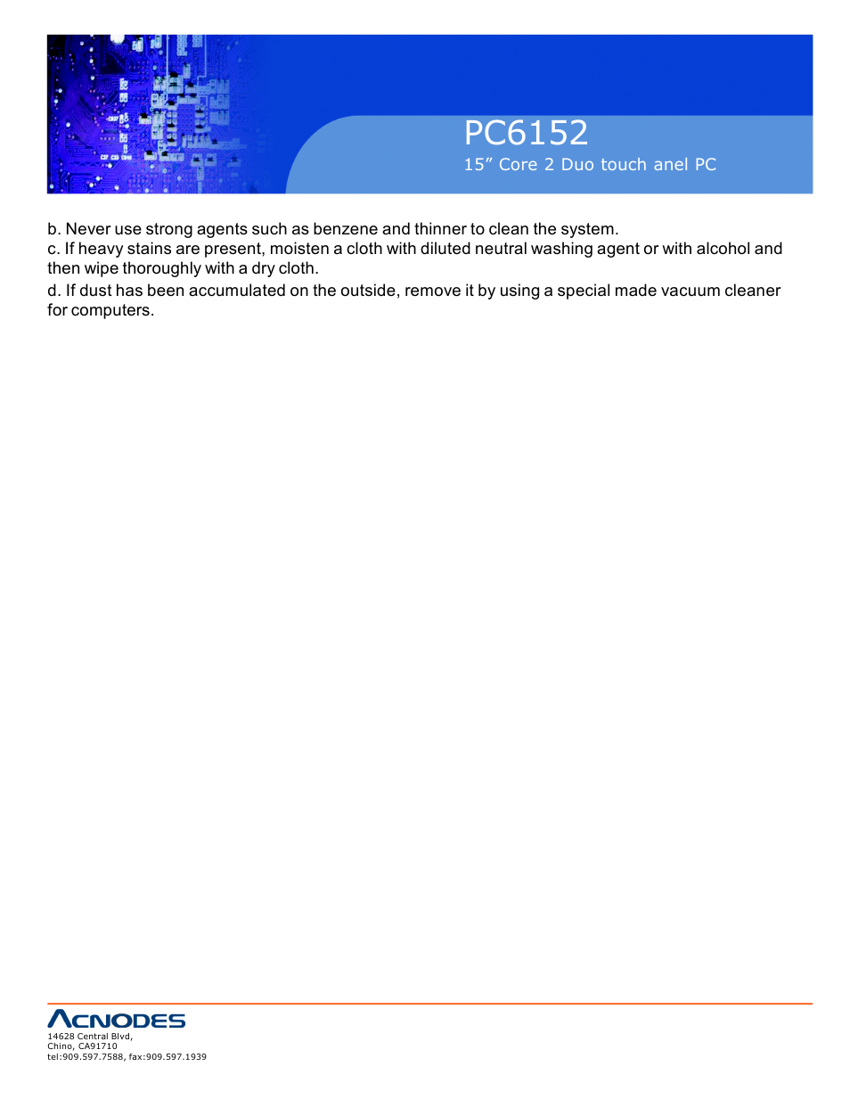 Pc6152 | Acnodes PC6152 User Manual | Page 10 / 77