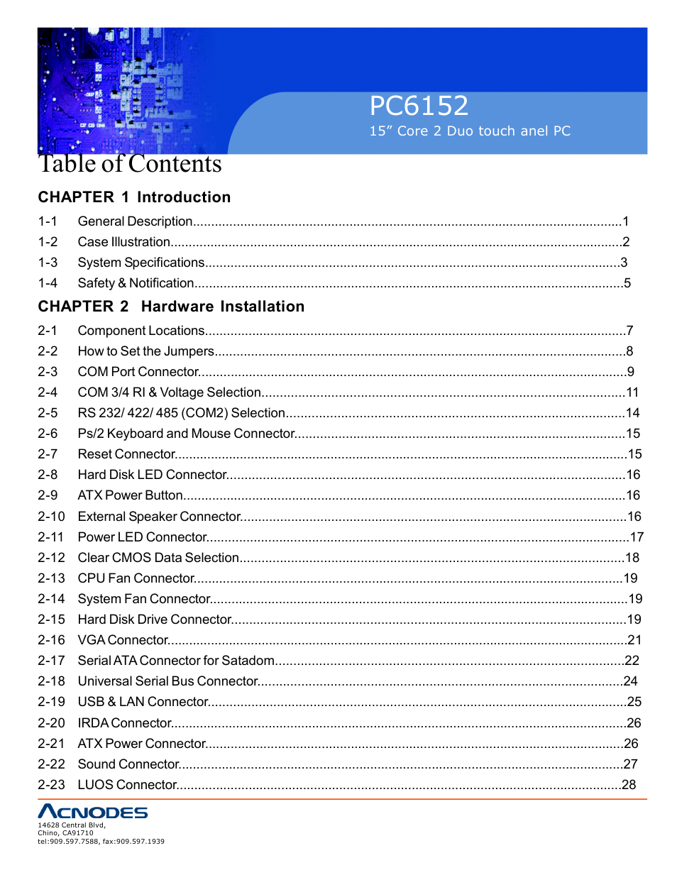 Acnodes PC6152 User Manual | Page 2 / 77
