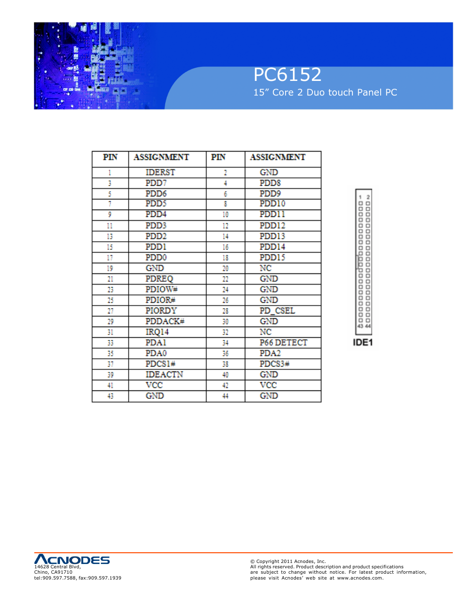 Pc6152, 15” core 2 duo t ouch panel pc | Acnodes PC6152 User Manual | Page 23 / 77