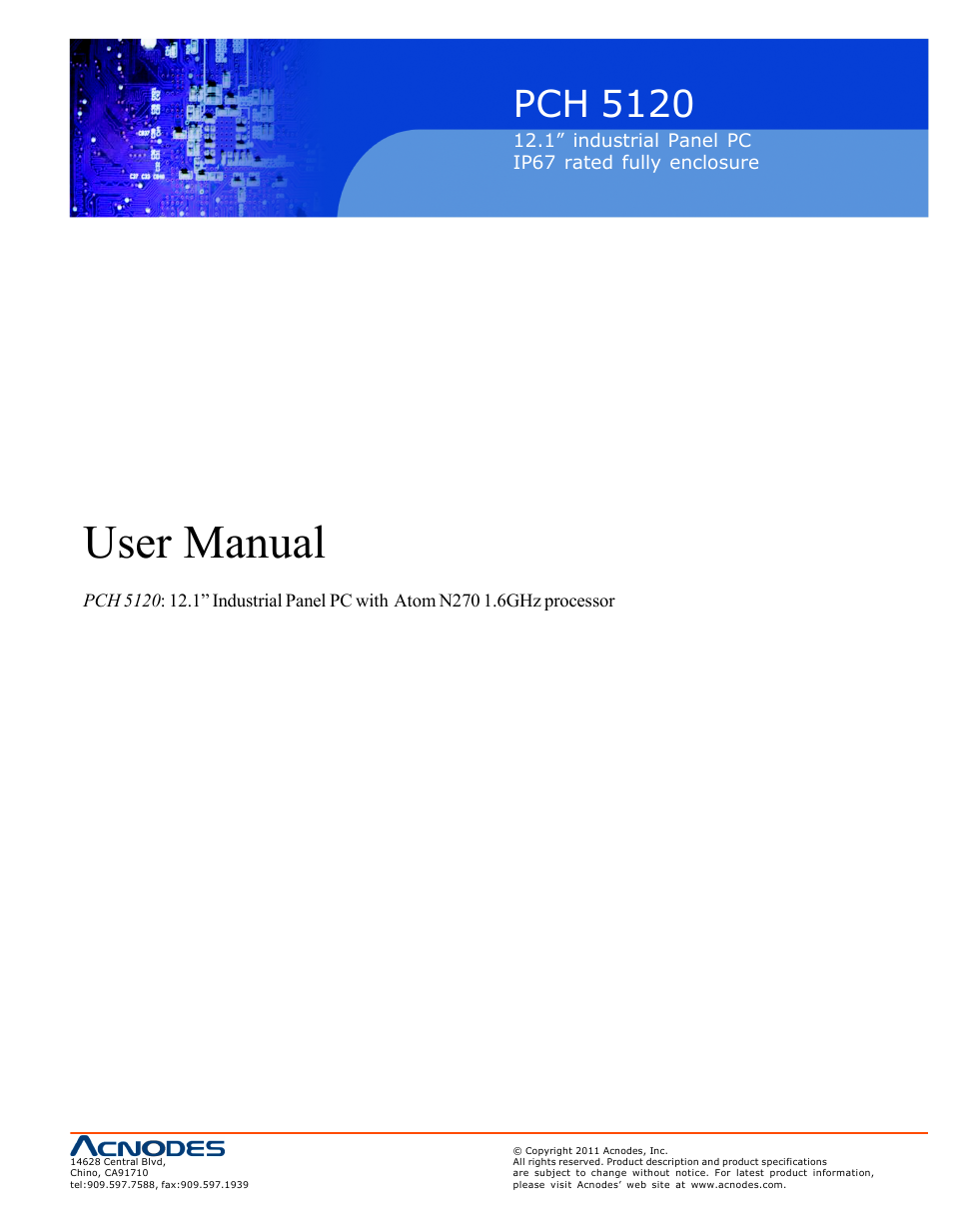 Acnodes PCH 5120 User Manual | 82 pages