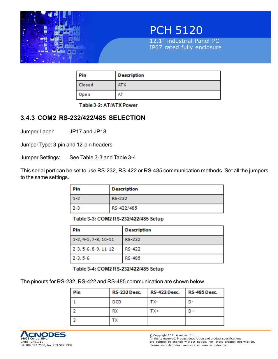 Pch 5120 | Acnodes PCH 5120 User Manual | Page 19 / 82