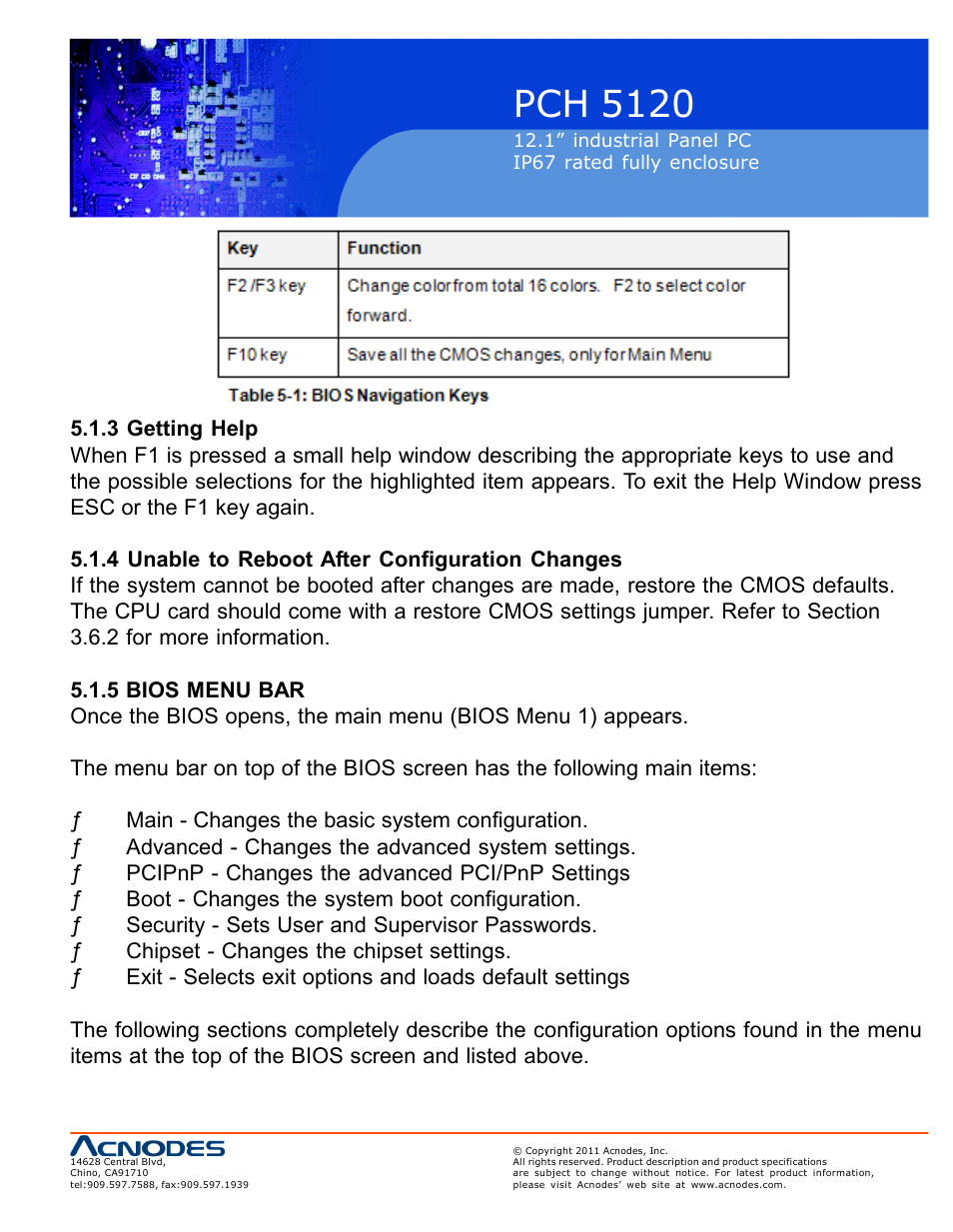 Pch 5120 | Acnodes PCH 5120 User Manual | Page 33 / 82