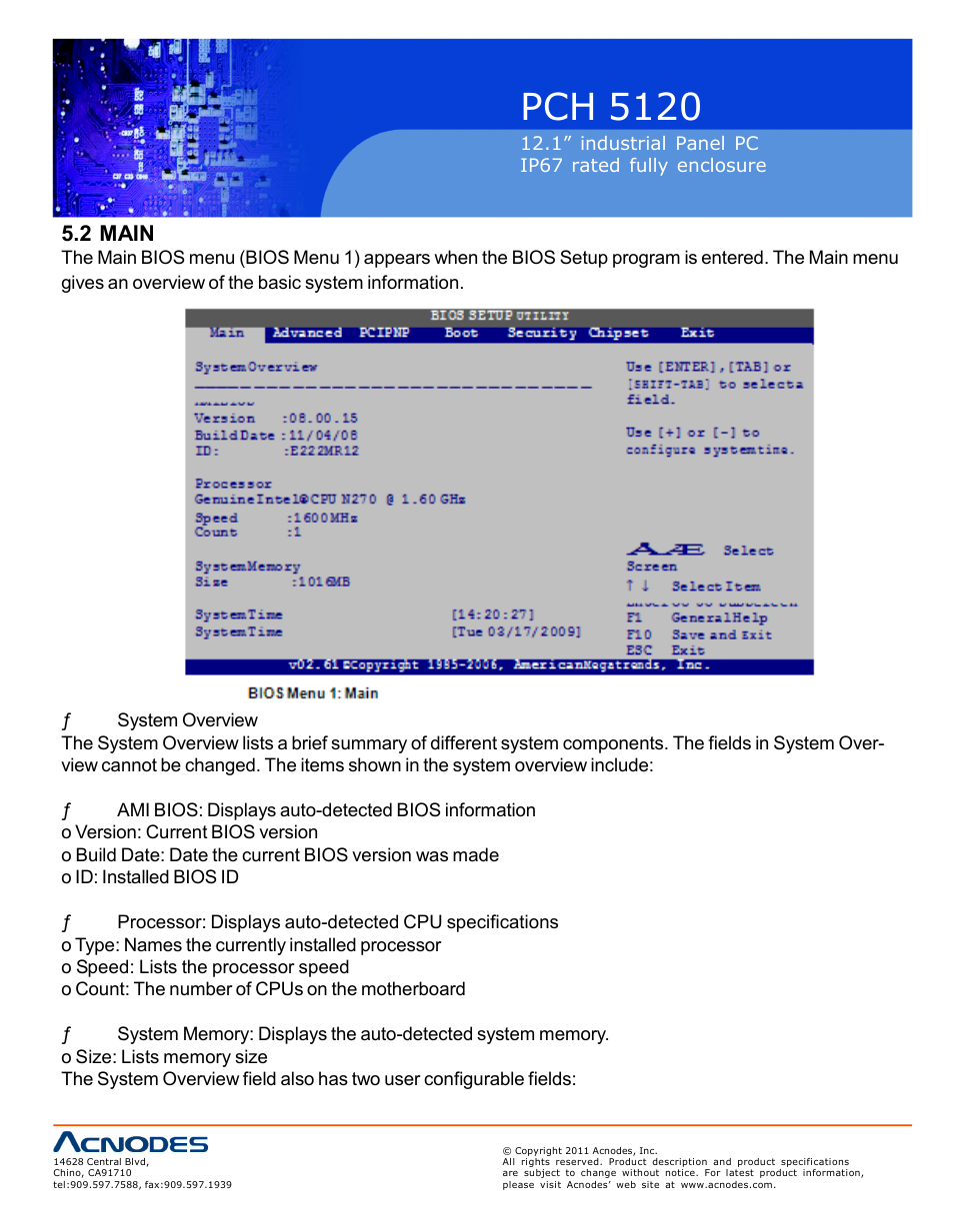 Pch 512 0, 2 main | Acnodes PCH 5120 User Manual | Page 34 / 82