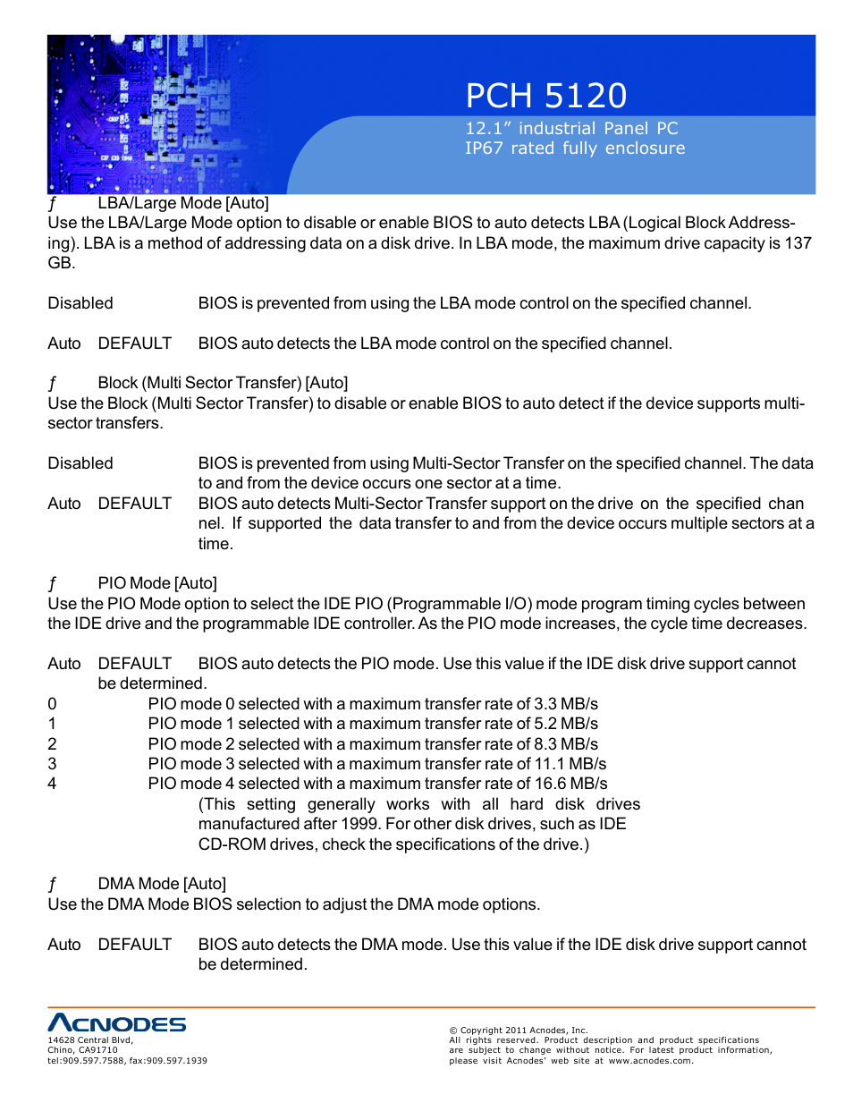 Pch 512 0 | Acnodes PCH 5120 User Manual | Page 40 / 82