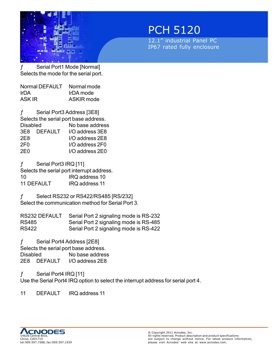 Pch 5120 | Acnodes PCH 5120 User Manual | Page 43 / 82