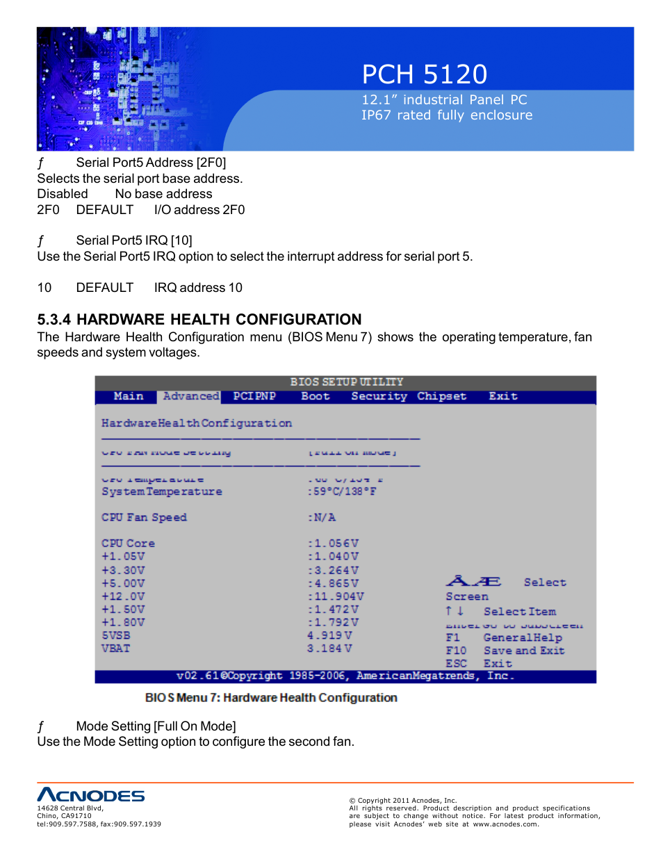 Pch 512 0, 4 hardware health configuration | Acnodes PCH 5120 User Manual | Page 44 / 82