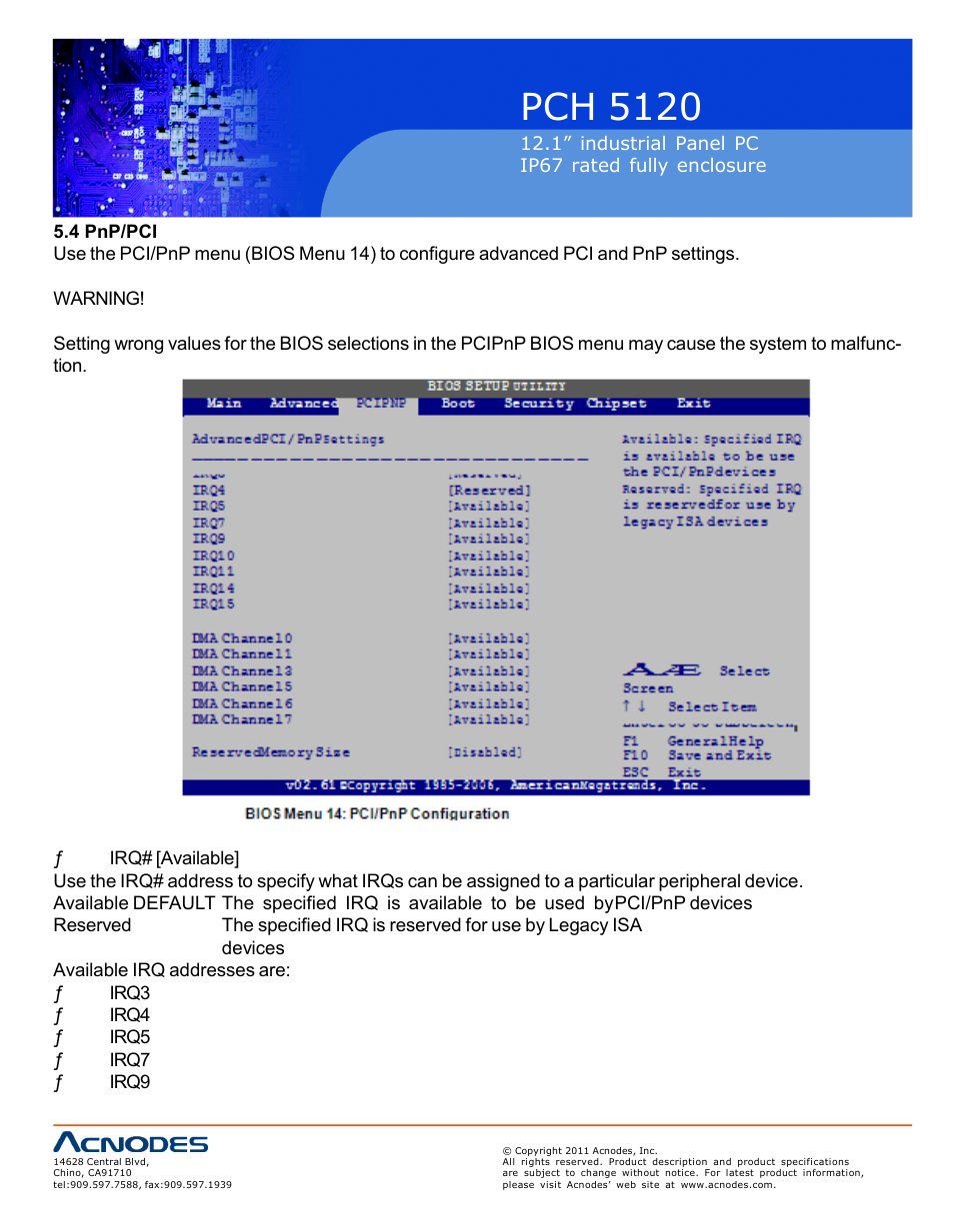 Pch 512 0 | Acnodes PCH 5120 User Manual | Page 56 / 82