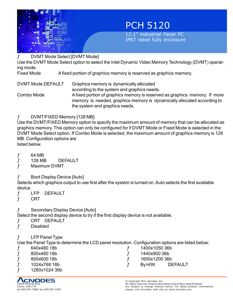 Pch 5120 | Acnodes PCH 5120 User Manual | Page 65 / 82