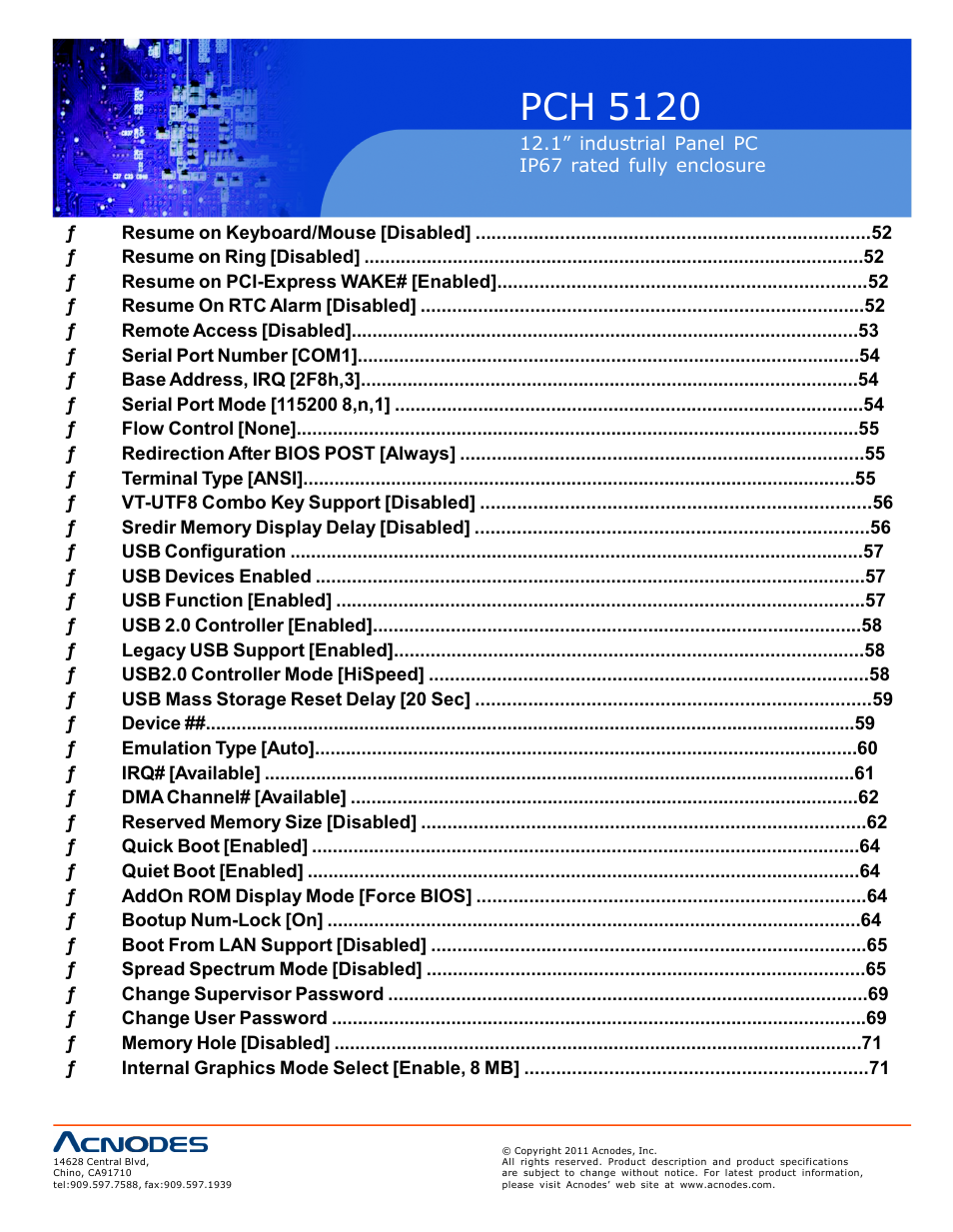 Pch 512 0 | Acnodes PCH 5120 User Manual | Page 76 / 82