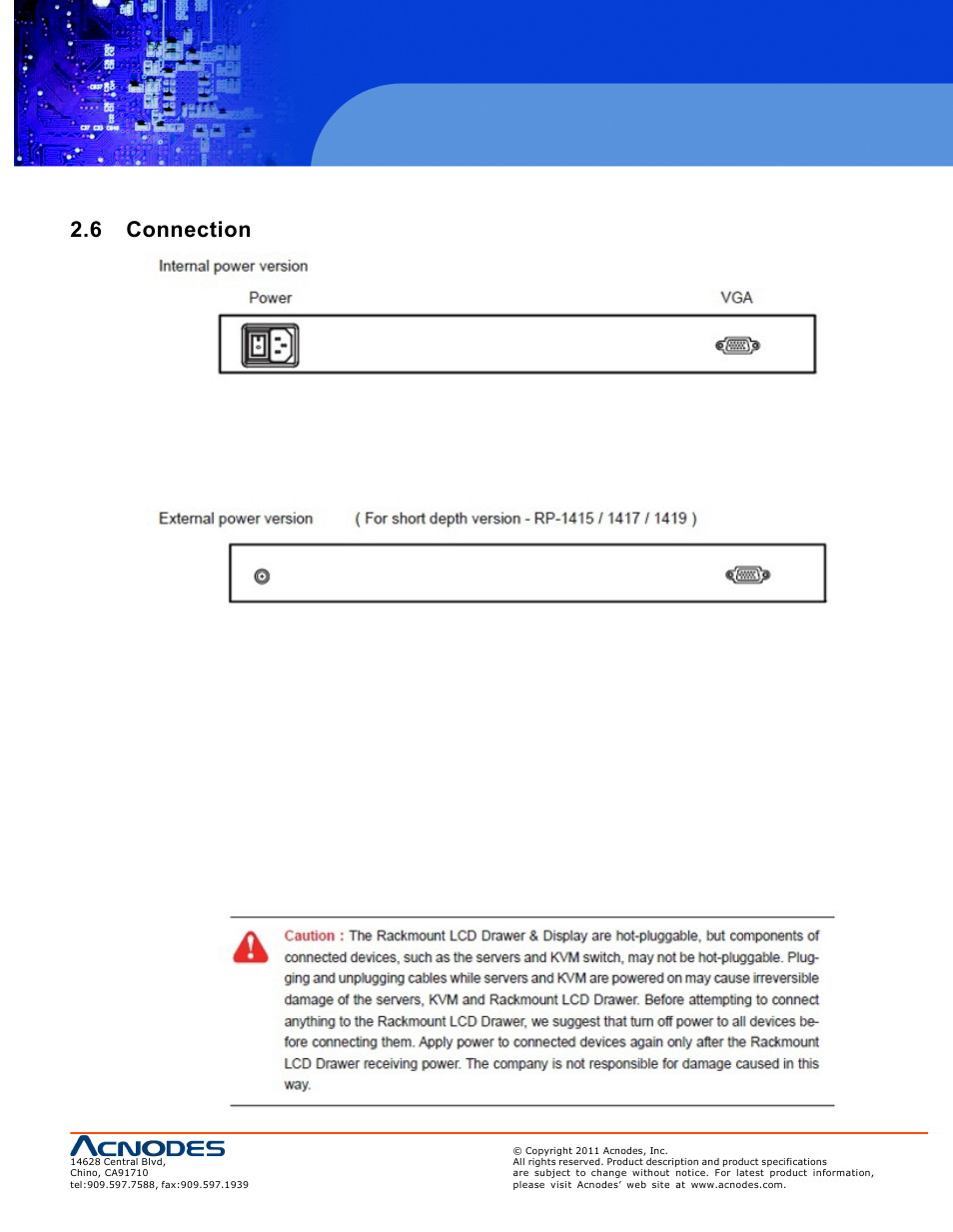 6 connection | Acnodes RP 1170 User Manual | Page 13 / 23