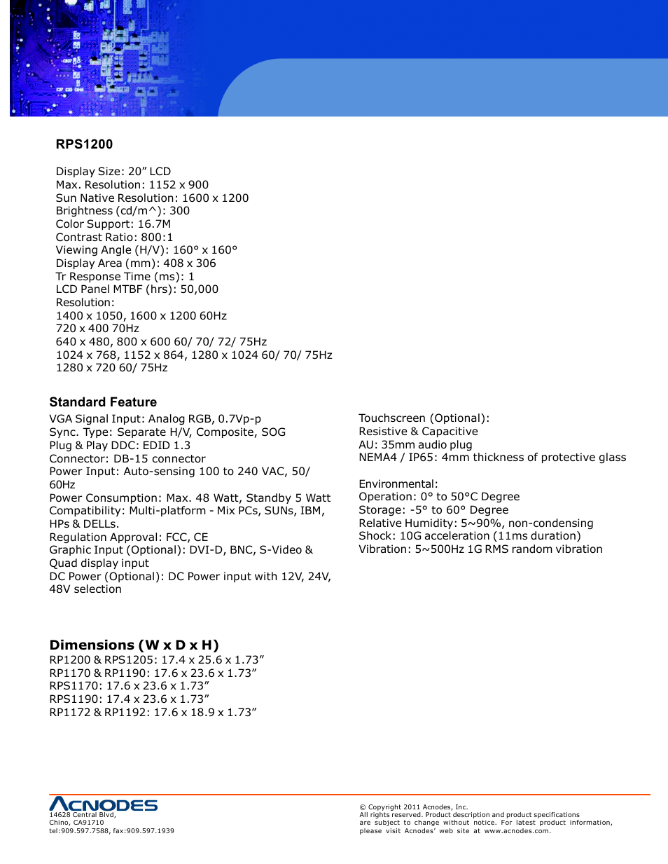 Rps1200 | Acnodes RP 1170 User Manual | Page 9 / 23