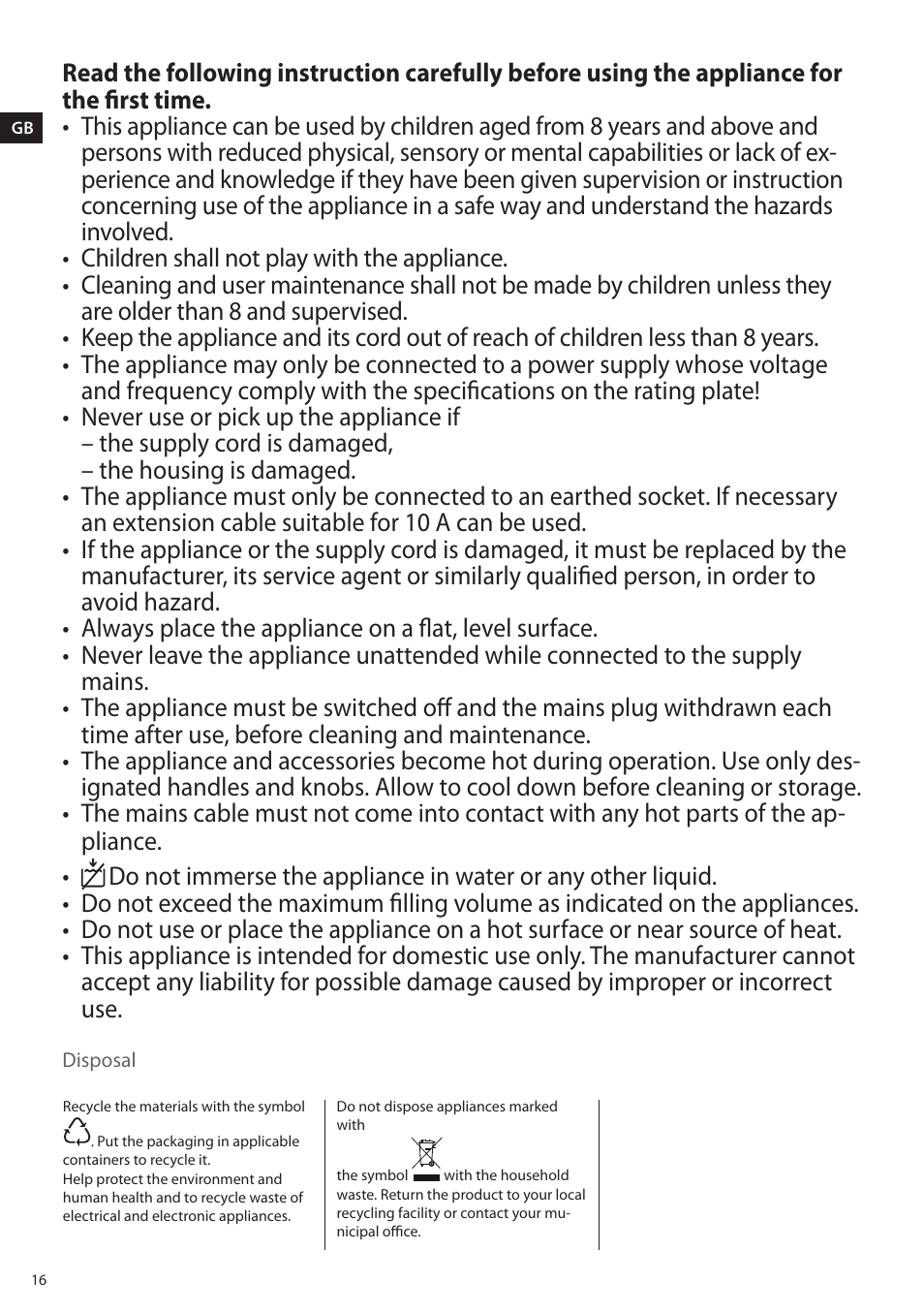 AEG EWA7800 User Manual | Page 16 / 20