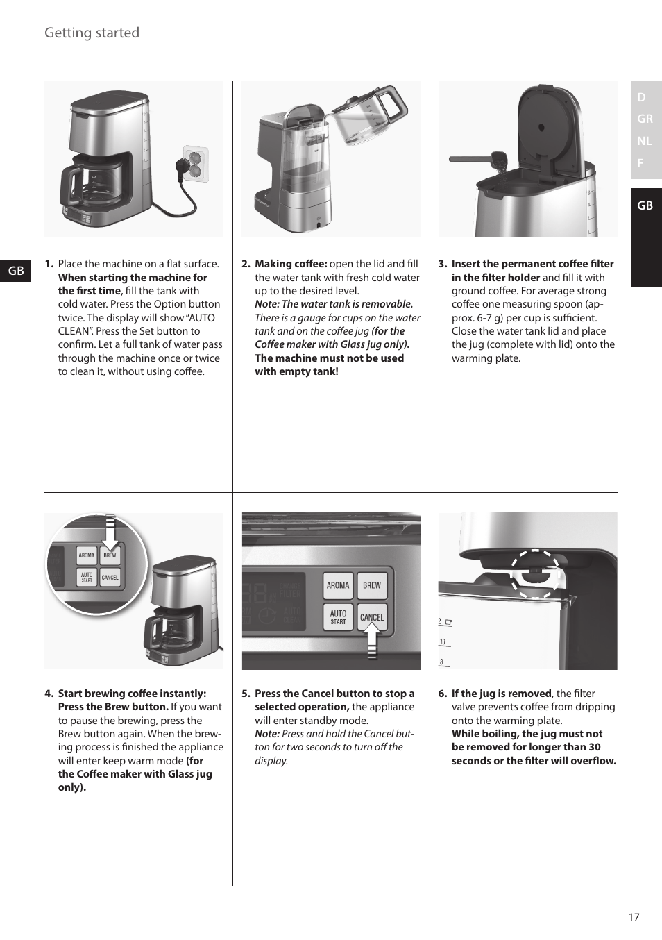 Getting started | AEG EWA7800 User Manual | Page 17 / 20