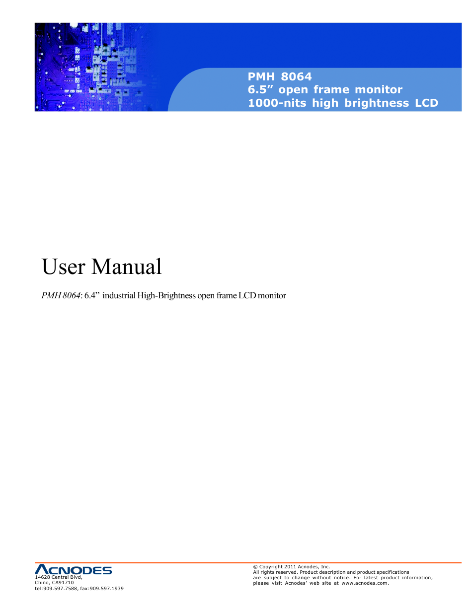 Acnodes PMH 8064 User Manual | 25 pages