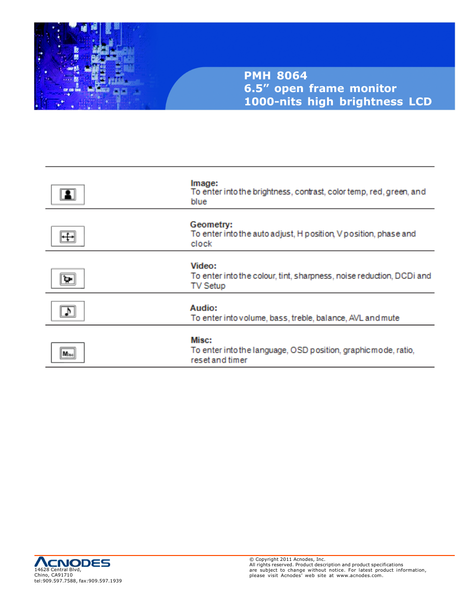 Acnodes PMH 8064 User Manual | Page 11 / 25