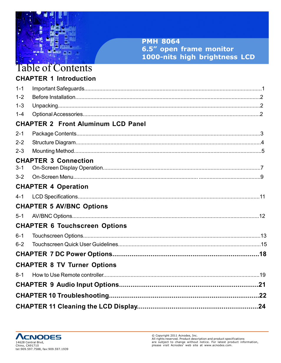 Acnodes PMH 8064 User Manual | Page 2 / 25