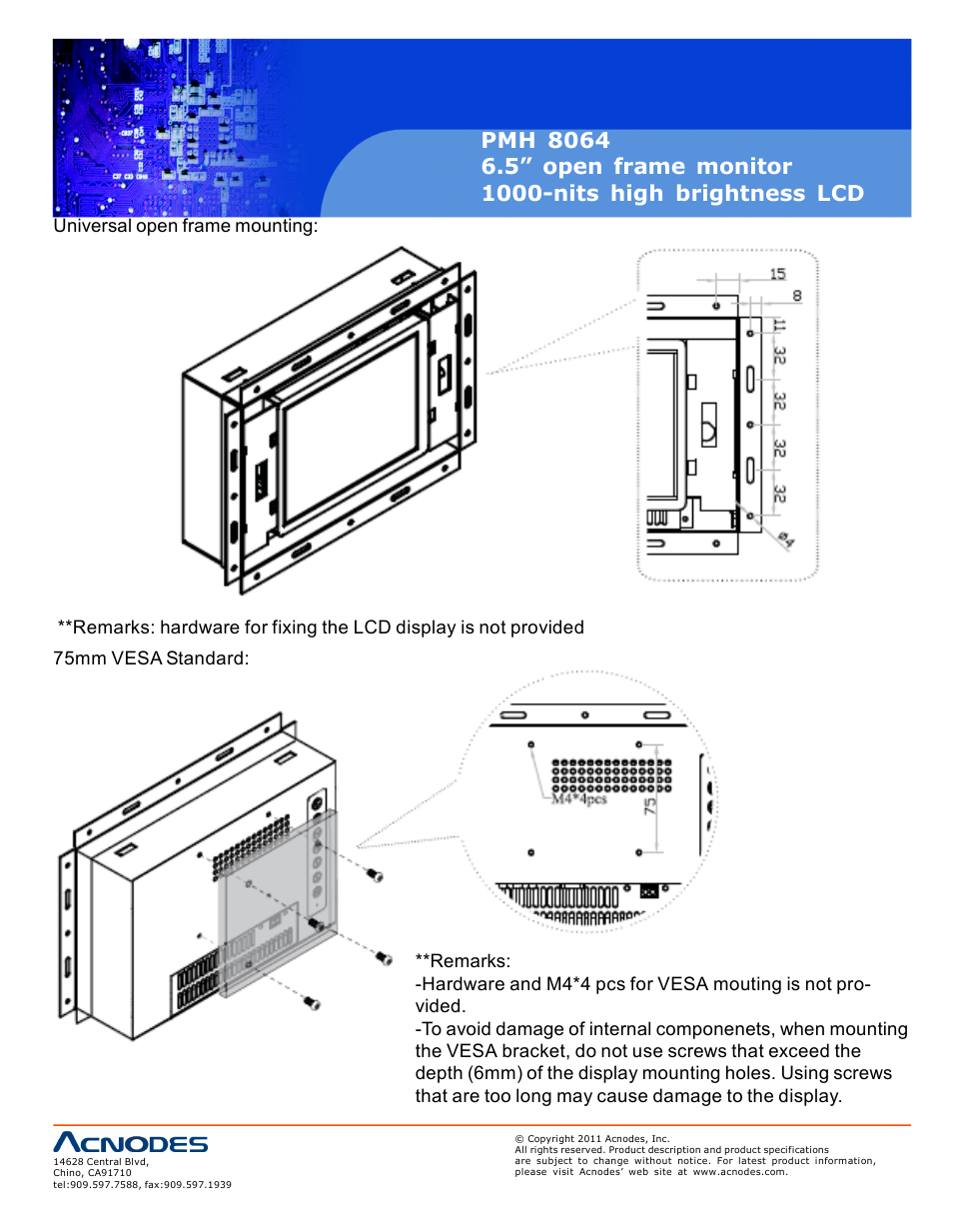 Acnodes PMH 8064 User Manual | Page 8 / 25