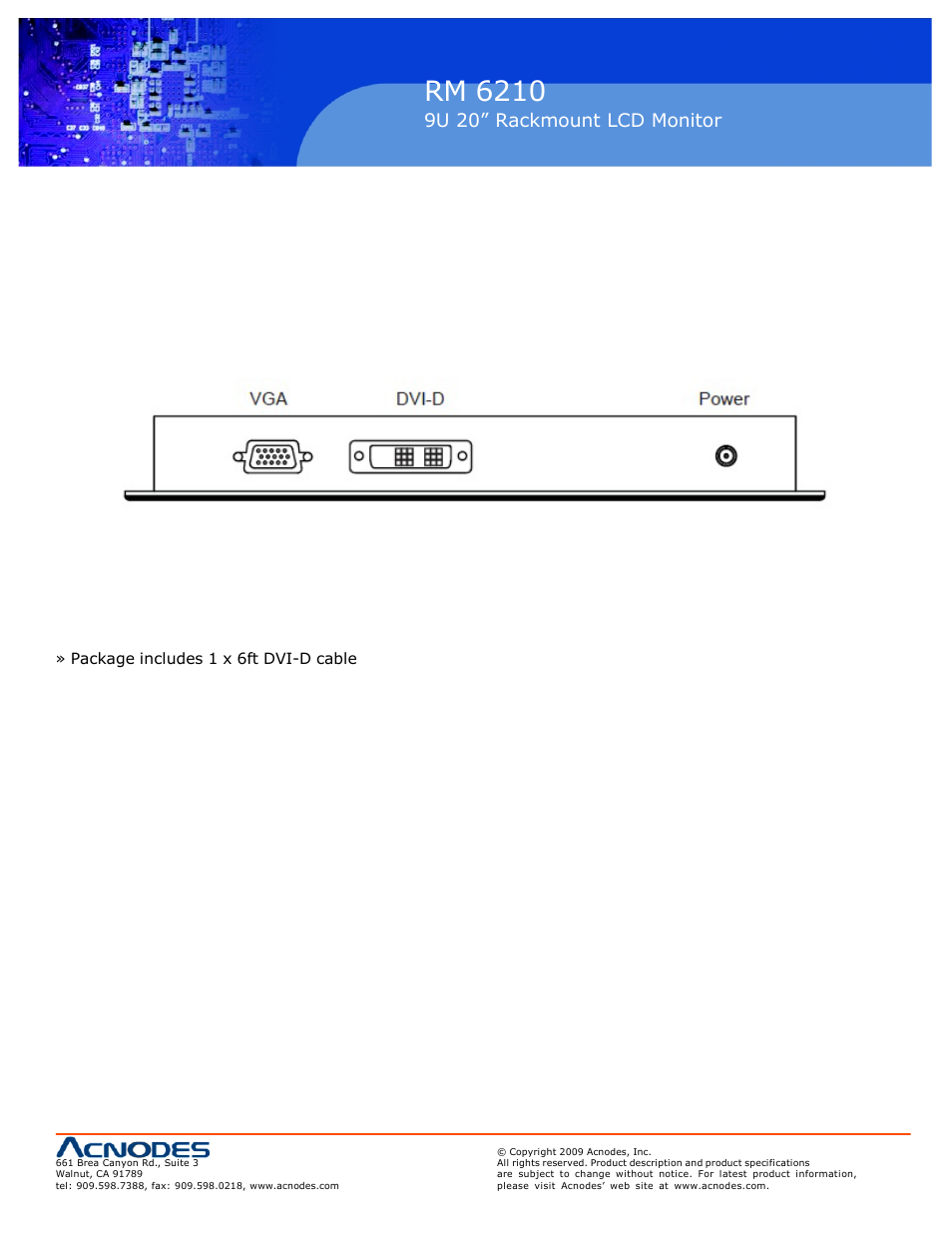 Rm 6210, 1 dvi-d option chapter 4 | Acnodes 9U RM 6210 User Manual | Page 13 / 20
