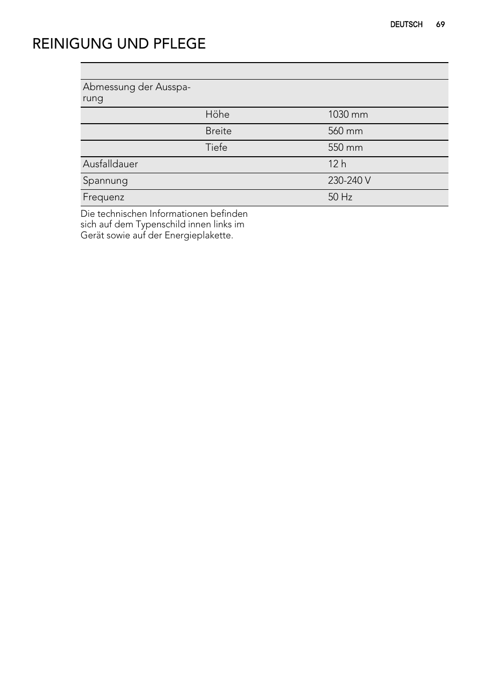 Reinigung und pflege | AEG SKS51000S0 User Manual | Page 69 / 72