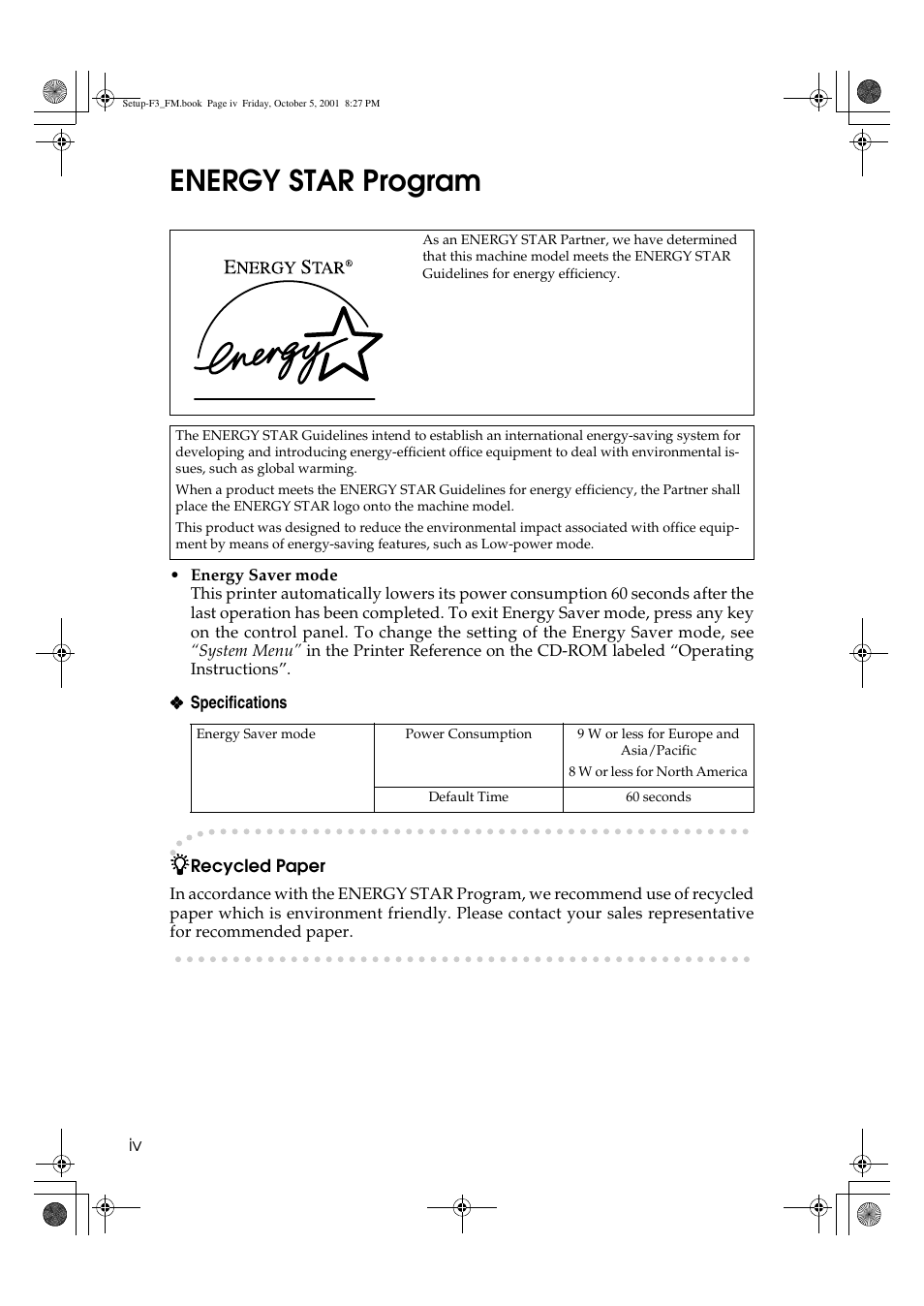 Energy star program | Acnodes Aficio AP4510 User Manual | Page 6 / 66