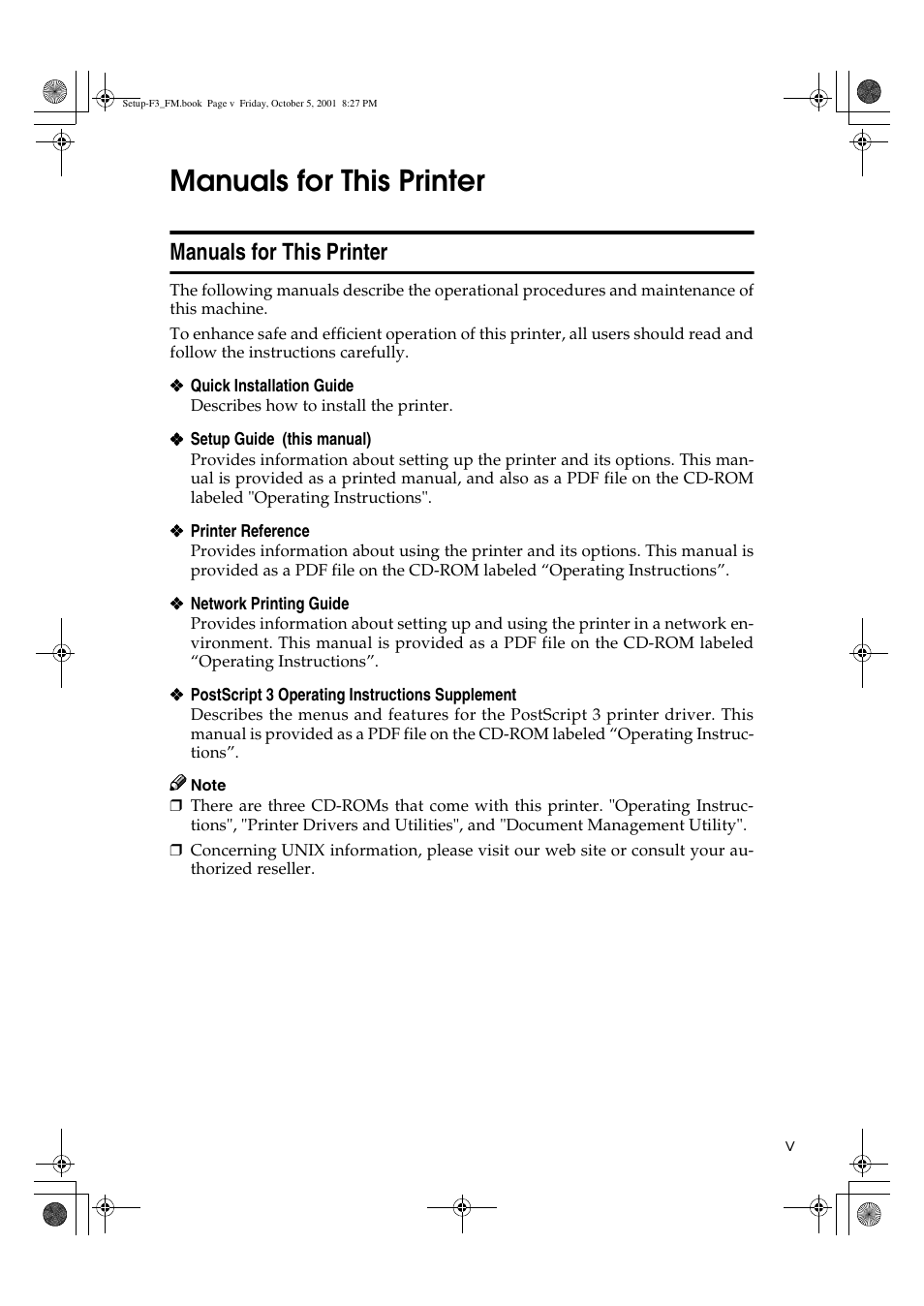 Manuals for this printer | Acnodes Aficio AP4510 User Manual | Page 7 / 66