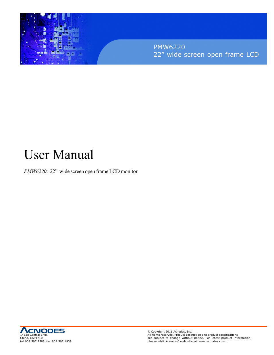 Acnodes PMW6220 User Manual | 27 pages