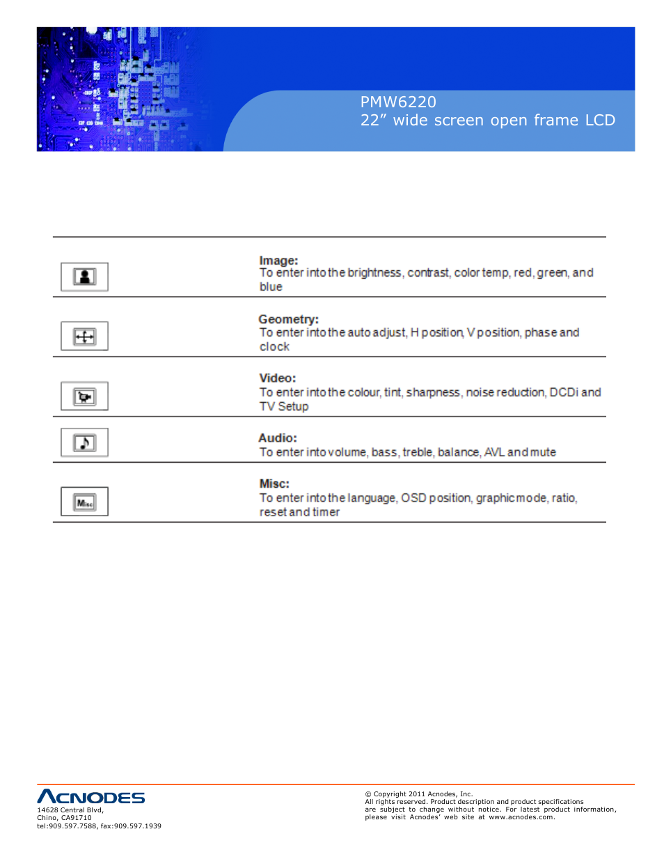 Acnodes PMW6220 User Manual | Page 12 / 27