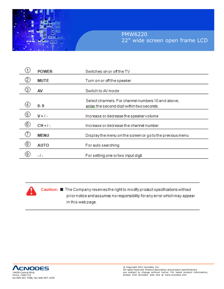 Acnodes PMW6220 User Manual | Page 22 / 27