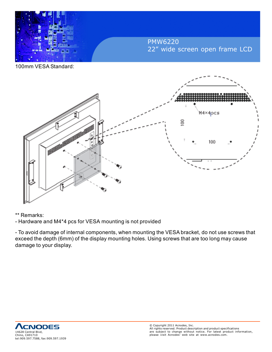 Acnodes PMW6220 User Manual | Page 8 / 27