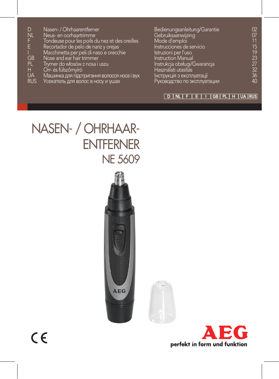 AEG NE 5609 User Manual | 44 pages