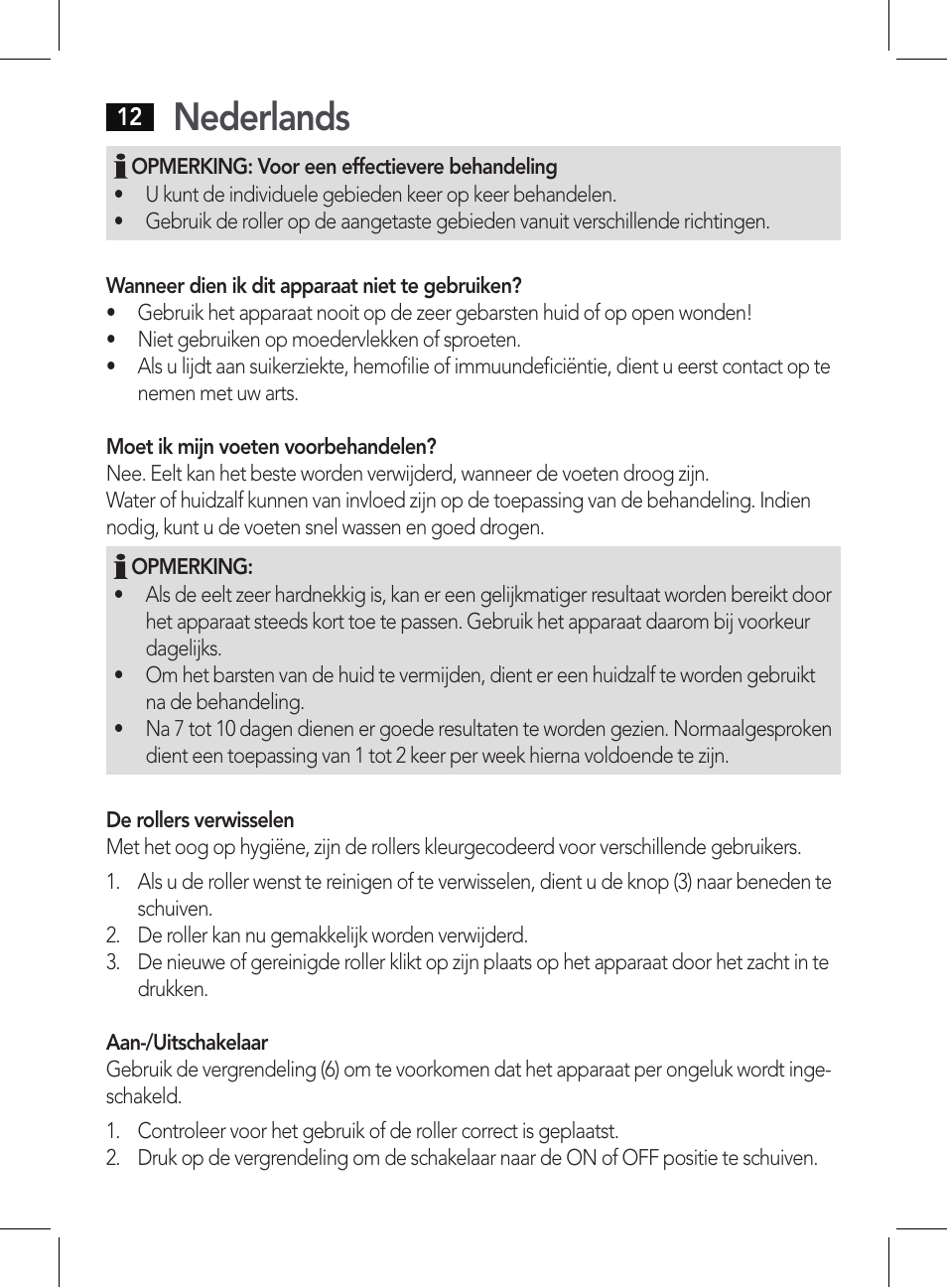 Nederlands | AEG PHE 5642 User Manual | Page 12 / 58