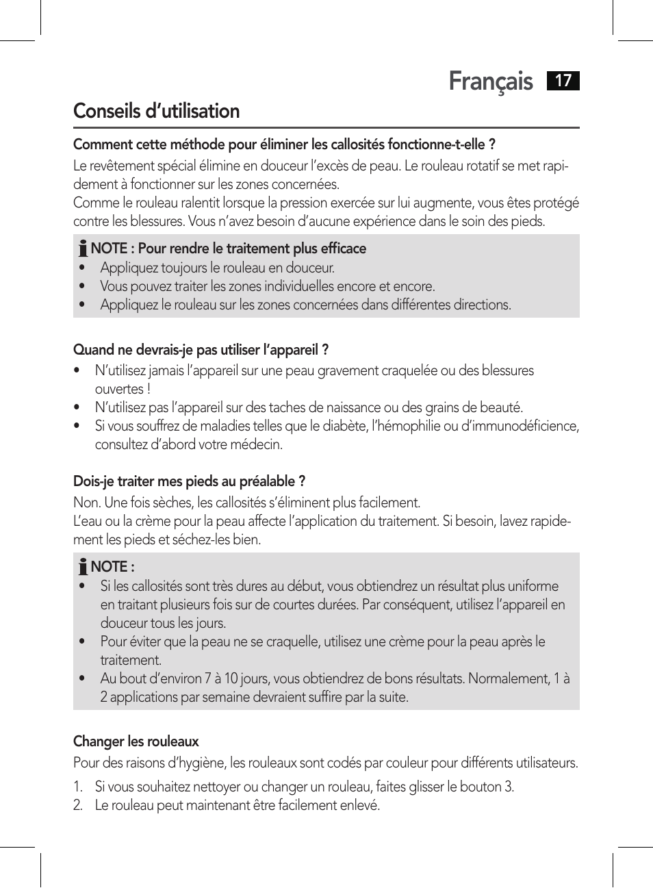 Français, Conseils d’utilisation | AEG PHE 5642 User Manual | Page 17 / 58