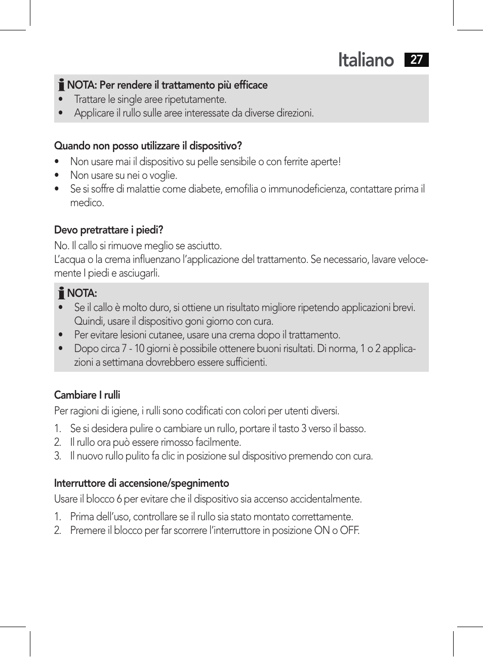 Italiano | AEG PHE 5642 User Manual | Page 27 / 58