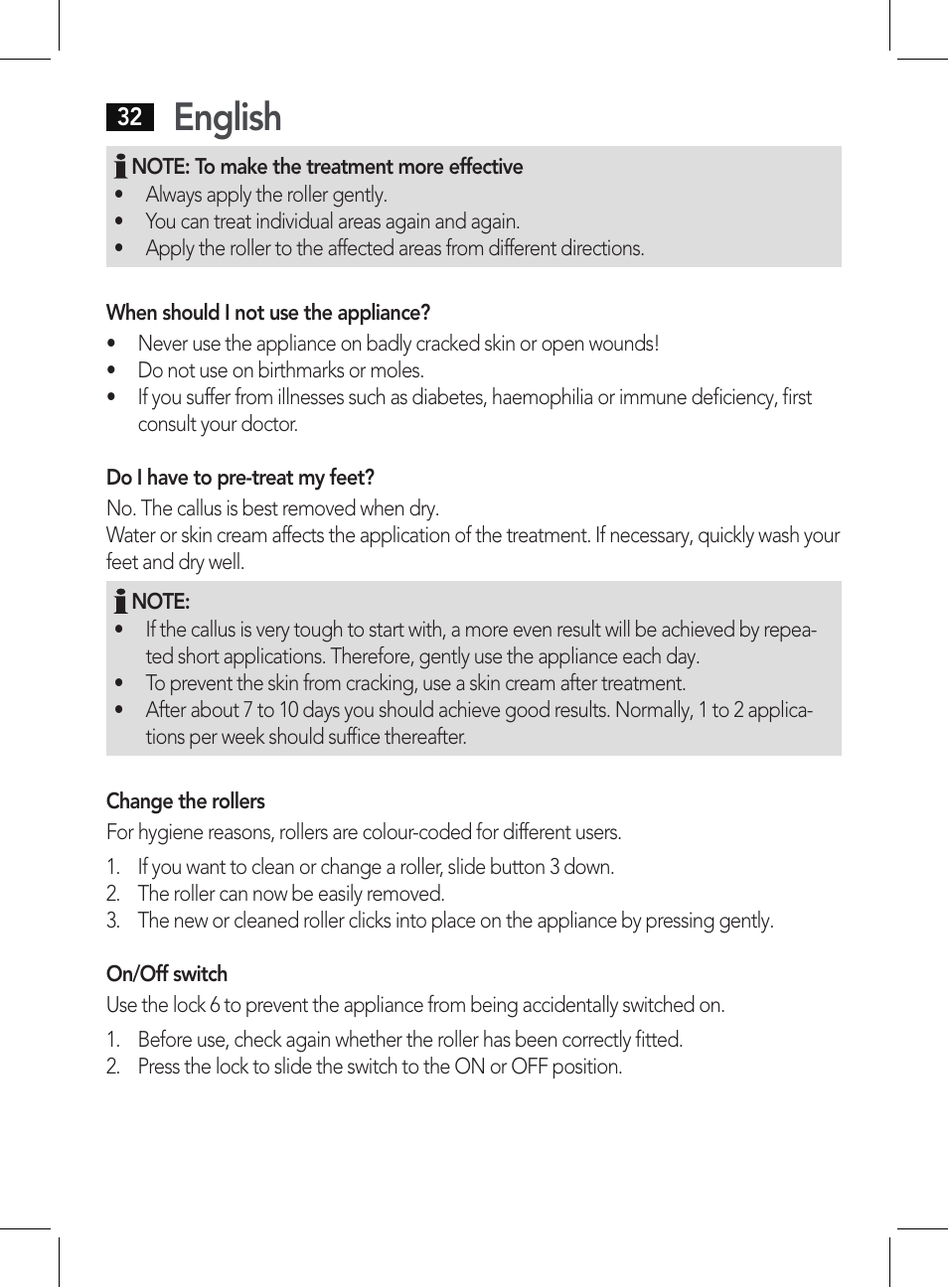 English | AEG PHE 5642 User Manual | Page 32 / 58