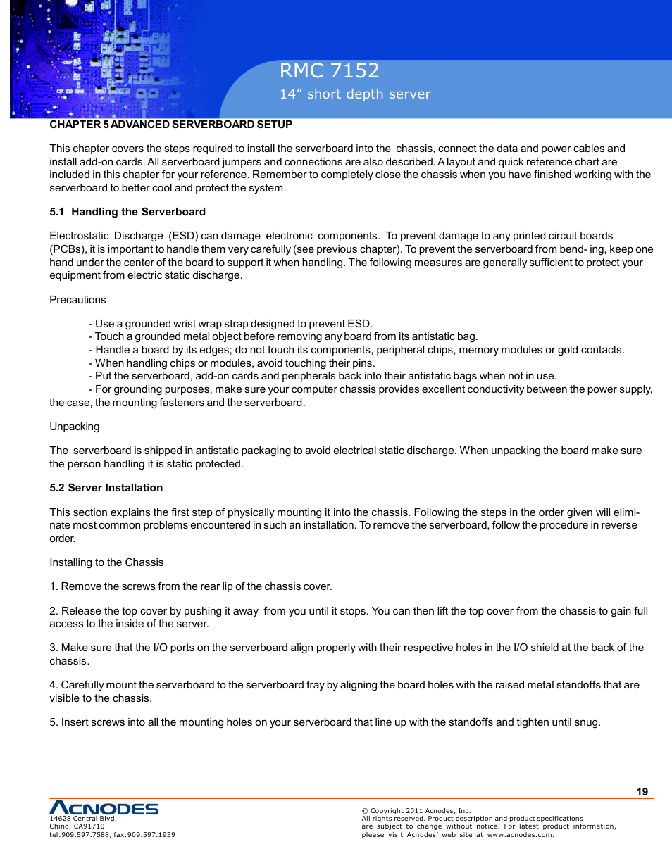 Rmc 7152 | Acnodes RMC 7152 User Manual | Page 19 / 68