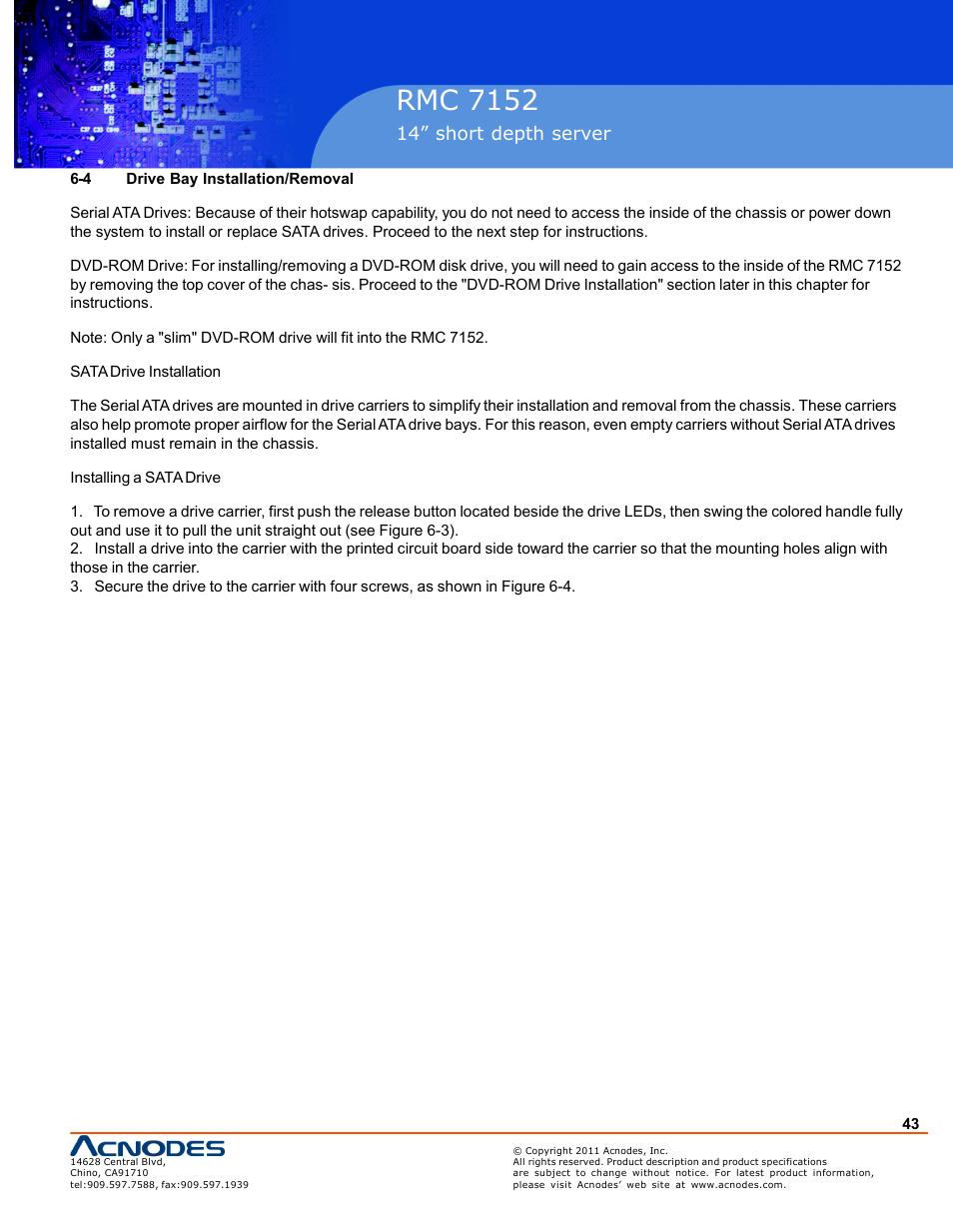 Rmc 7152 | Acnodes RMC 7152 User Manual | Page 43 / 68
