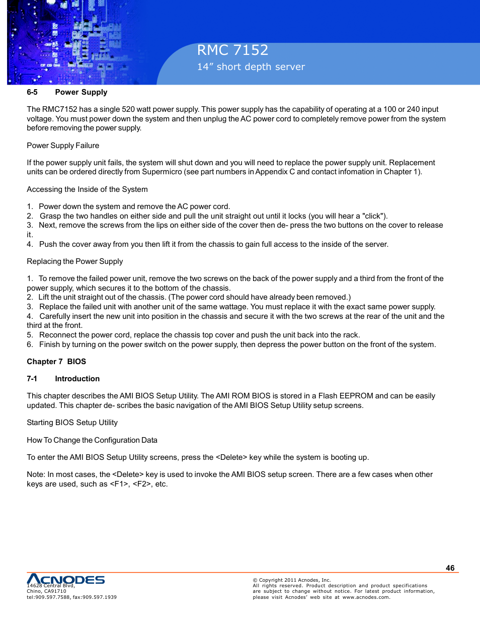 Pc 5150, Rmc 7152 | Acnodes RMC 7152 User Manual | Page 46 / 68