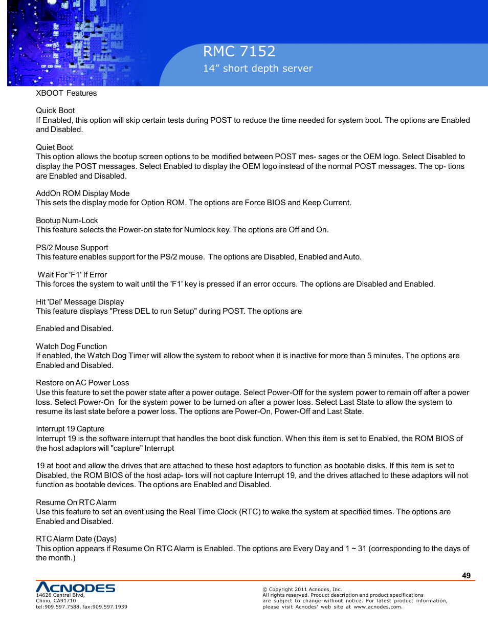 Rmc 7152 | Acnodes RMC 7152 User Manual | Page 49 / 68