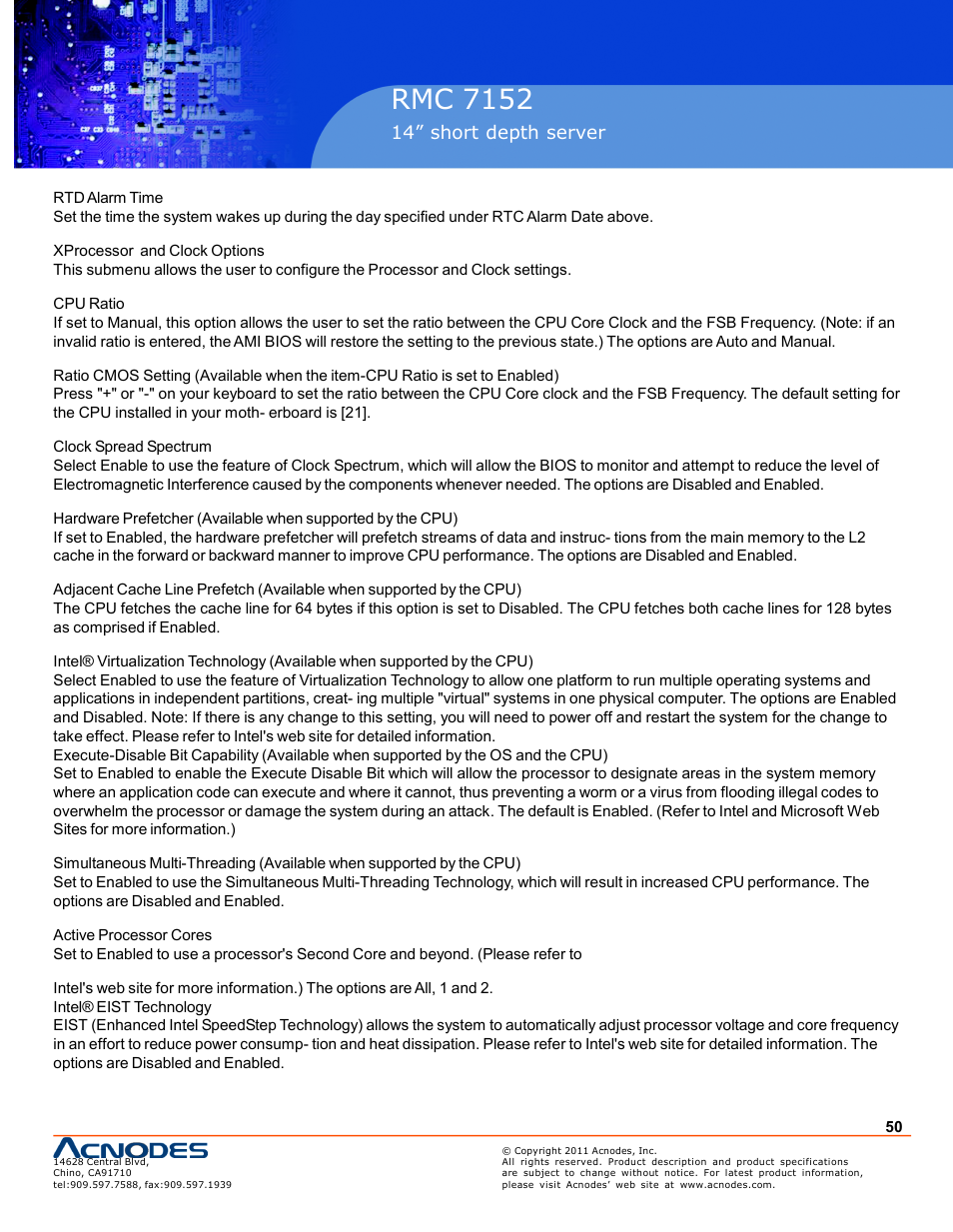 Pc 5150, Rmc 7152 | Acnodes RMC 7152 User Manual | Page 50 / 68