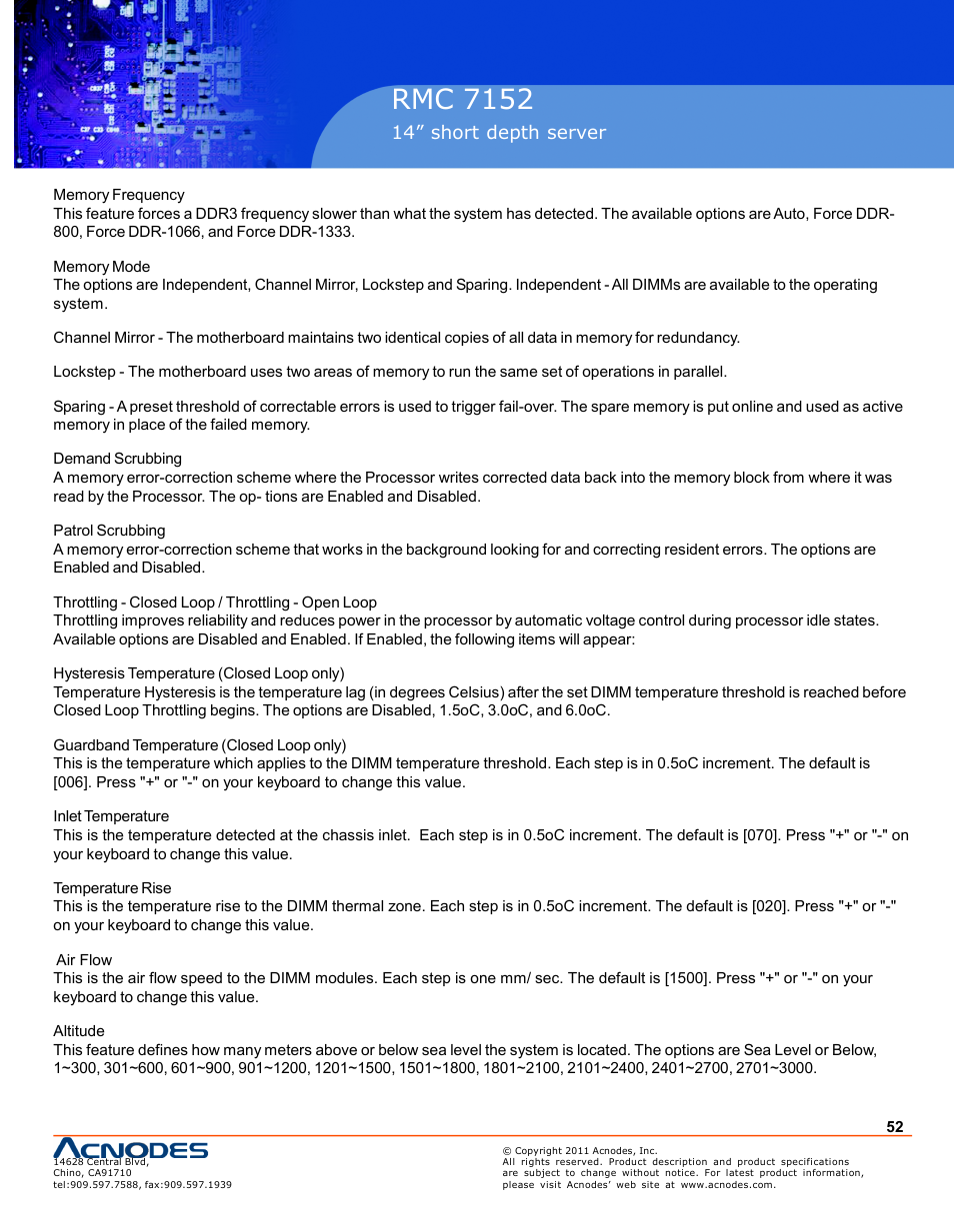 Pc 5150, Rmc 7152 | Acnodes RMC 7152 User Manual | Page 52 / 68