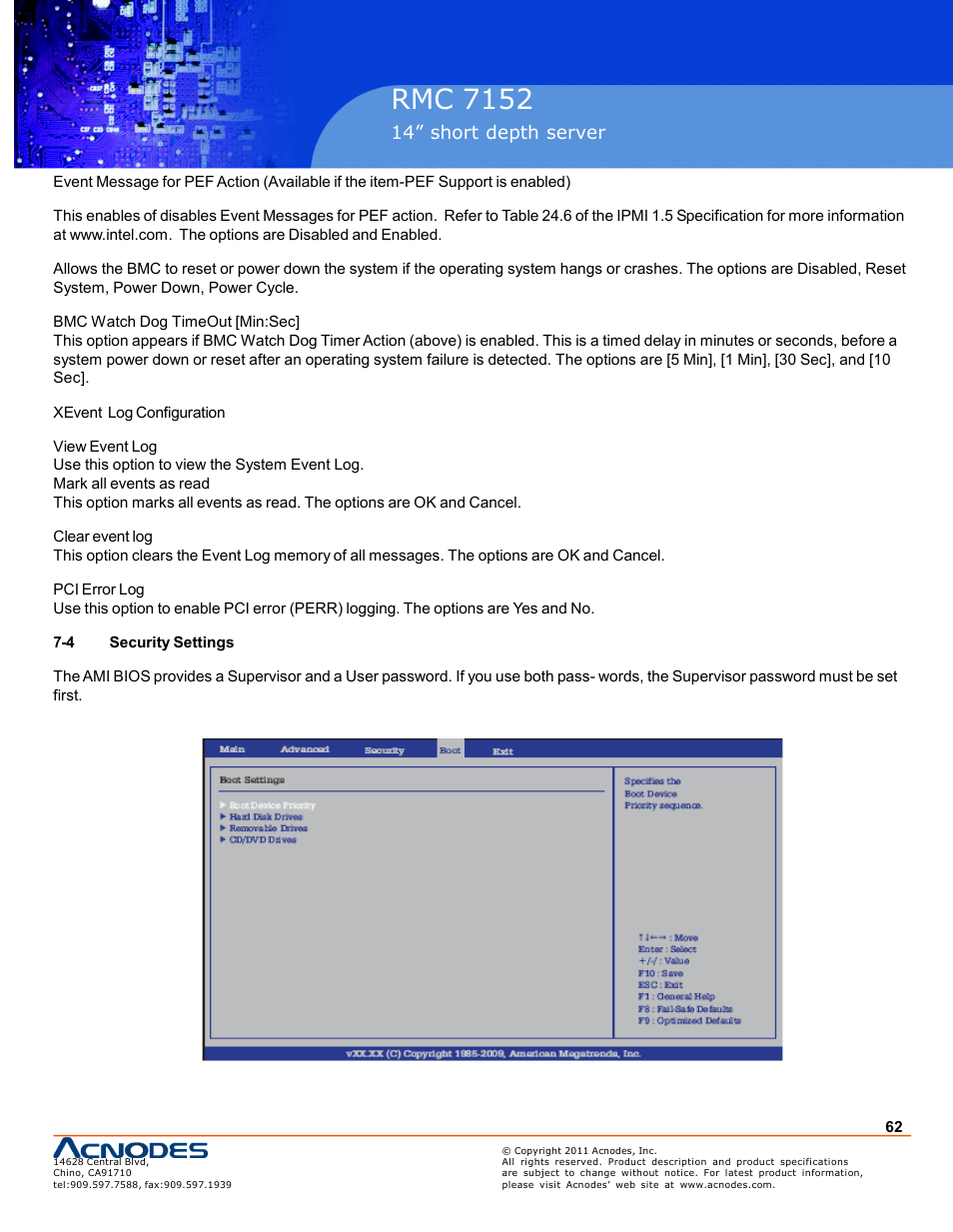 Pc 5150, Rmc 7152 | Acnodes RMC 7152 User Manual | Page 62 / 68