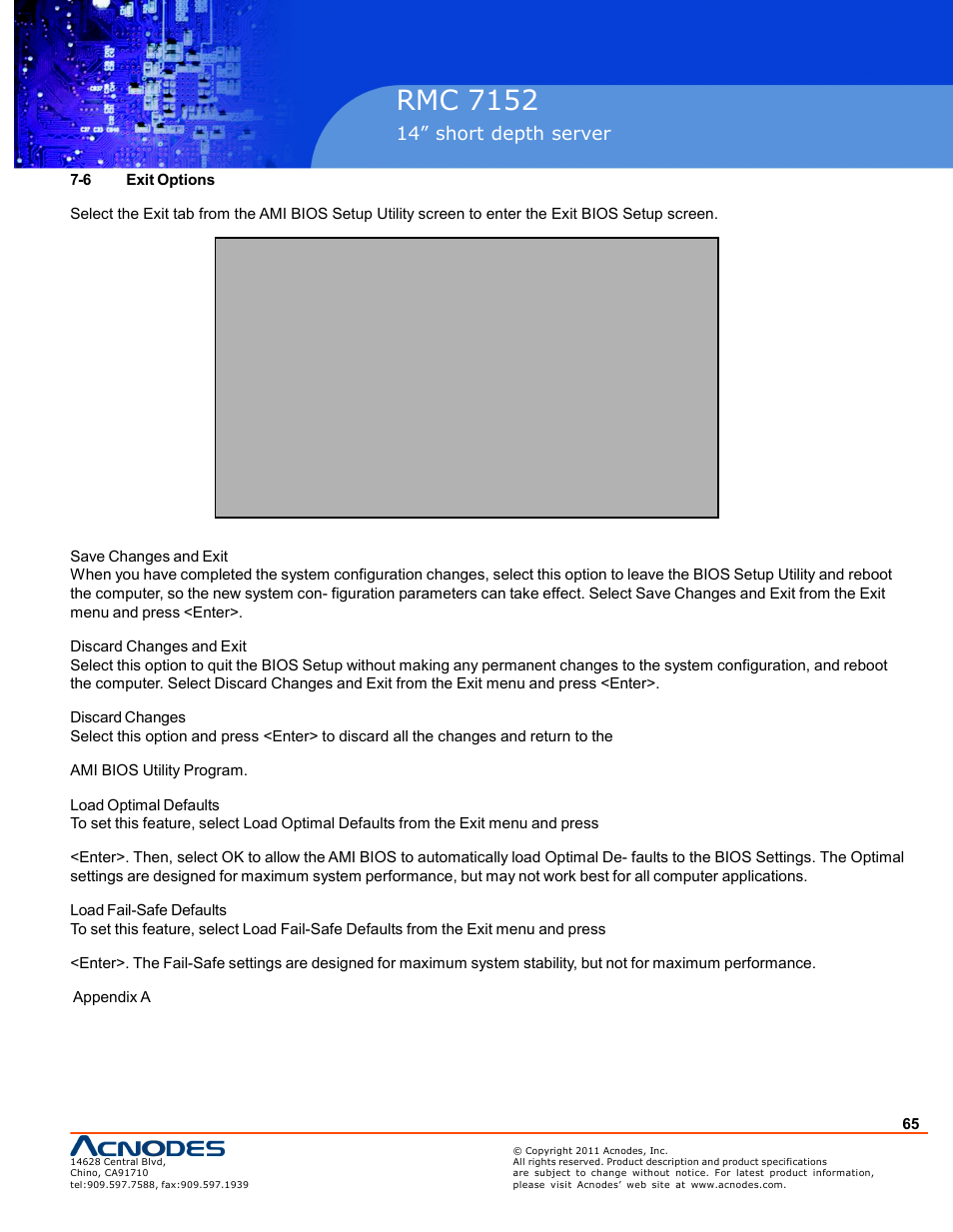 Rmc 7152 | Acnodes RMC 7152 User Manual | Page 65 / 68